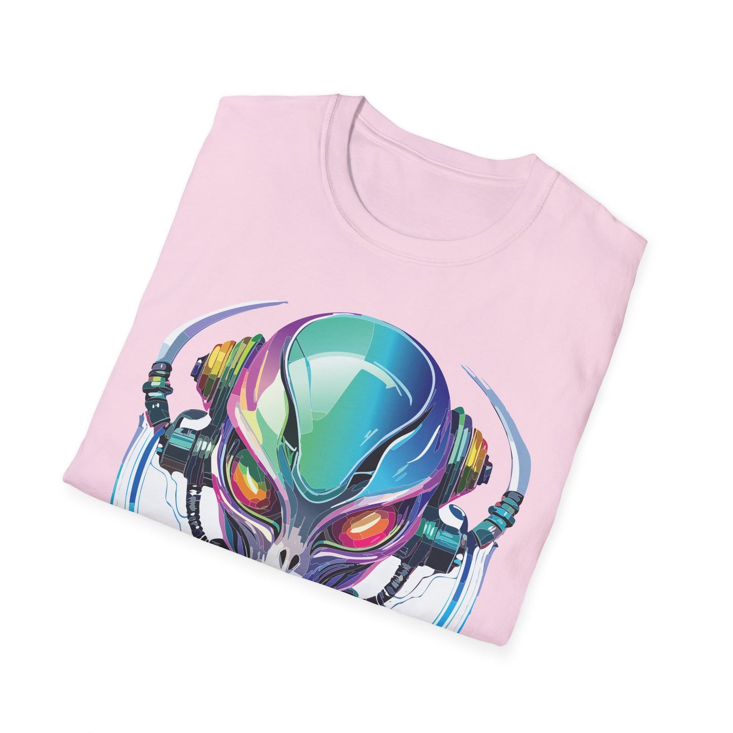 Alien Cosmos T Shirt Unisex Softstyle 64000 Tee With Alien Space Design 100 Percent Ringspun Cotton