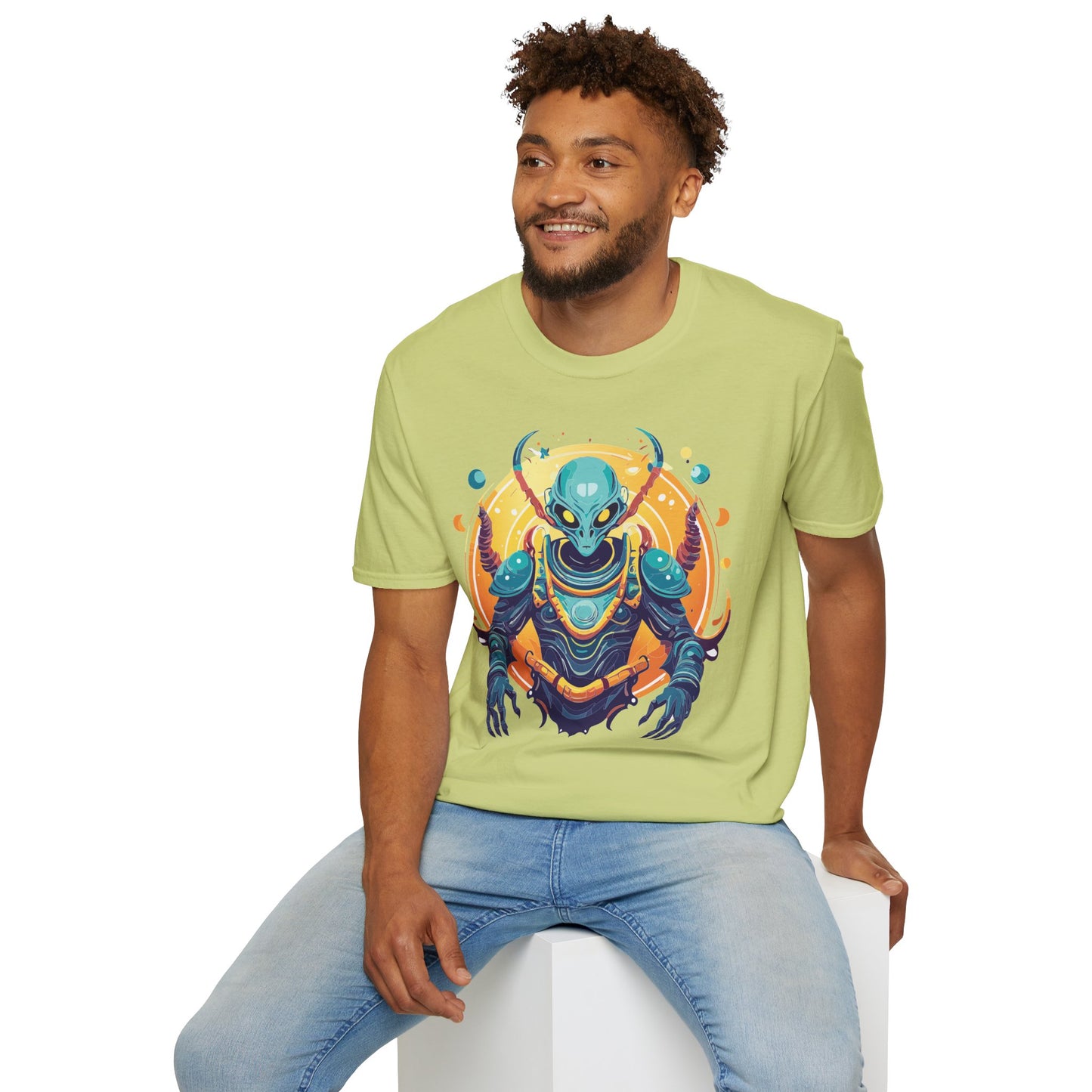 Cosmos Alien T Shirt Unisex Softstyle Short Sleeve Tee With Alien Art Design Artwork