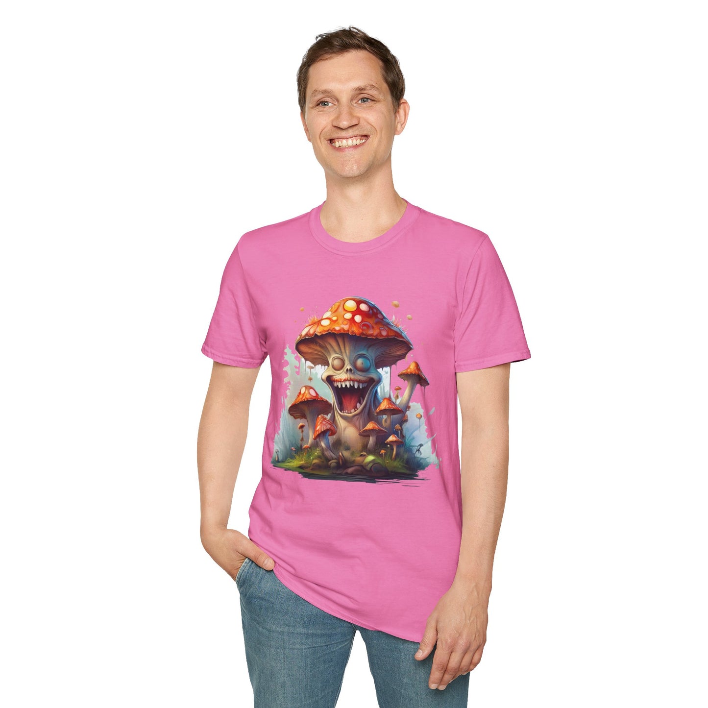 Mashroom Short Sleeve Tee Unisex Funny Mashroom Shirt With Fungus Graphic Gildan Softstyle 64000