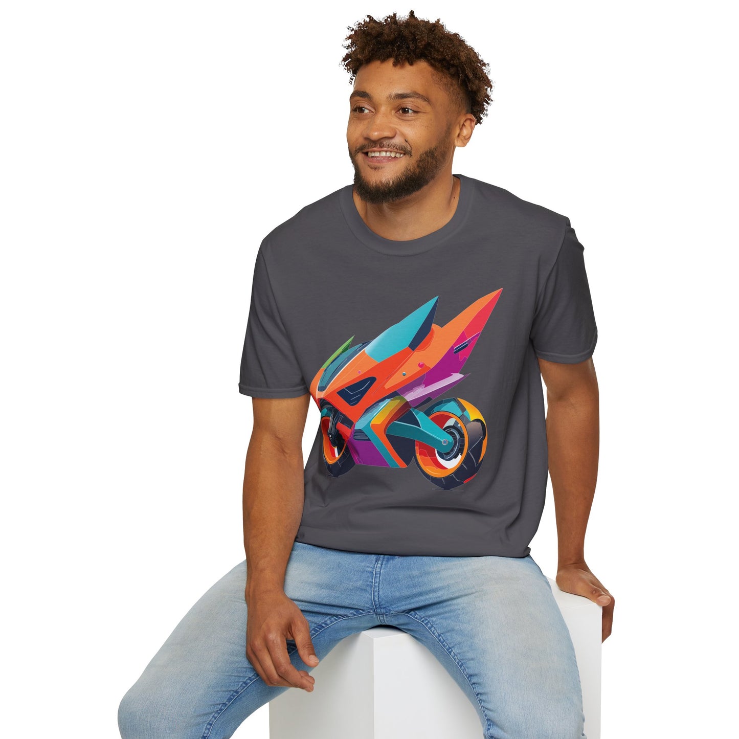 Unisex Bike T Shirt Moto Shirt Motorcycle MTB T Shirt 100 Percent Cotton Softstyle