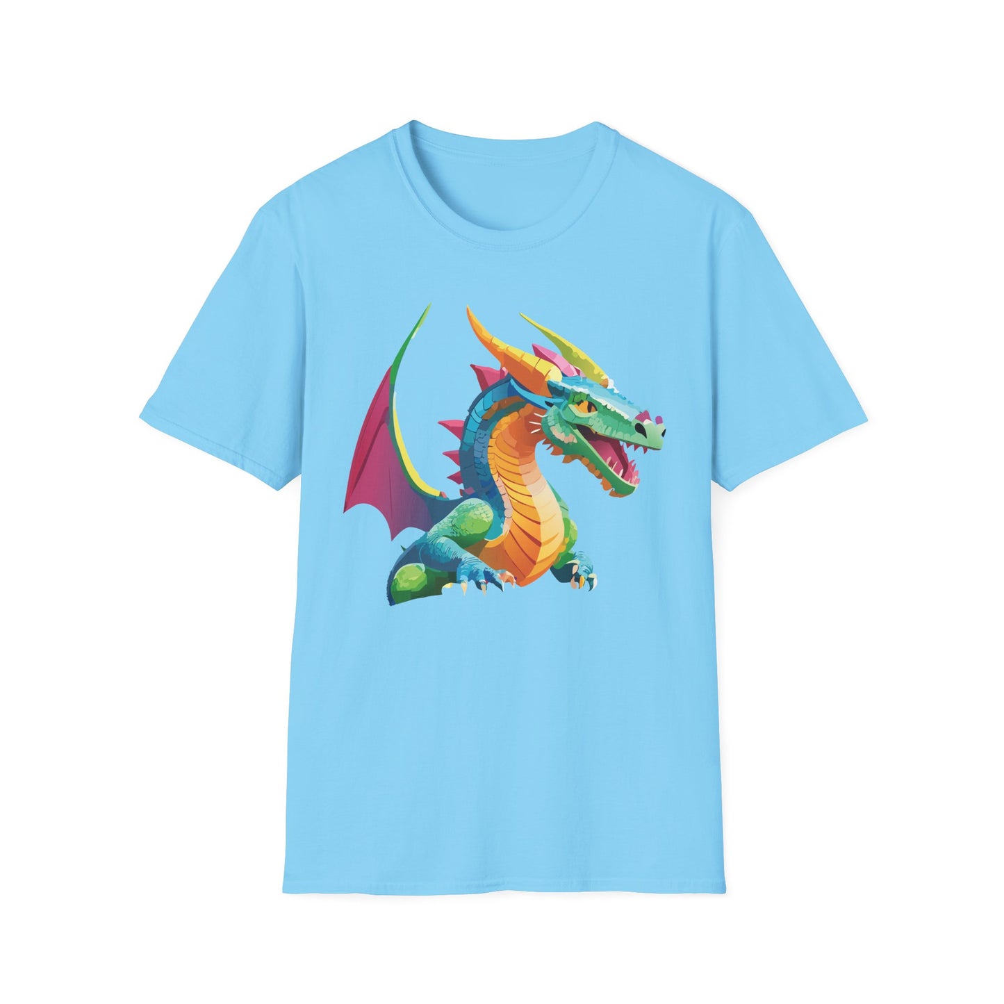 Unisex Dragon Graphic Tee Softstyle Short Sleeve T Shirt Made From Ring Spun Cotton