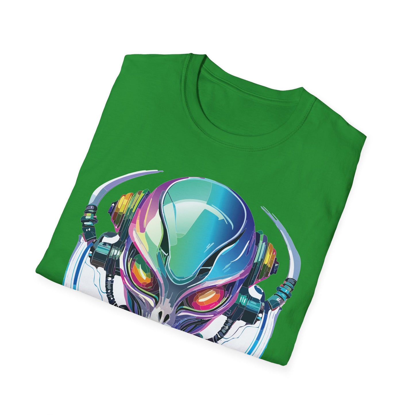 Alien Cosmos T Shirt Unisex Softstyle 64000 Tee With Alien Space Design 100 Percent Ringspun Cotton