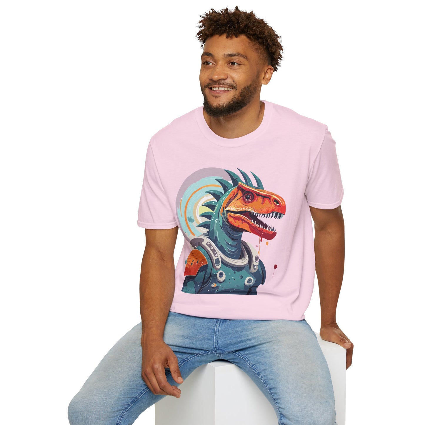Unisex Gildan Softstyle 64000 Alien T Shirt With Cosmos Space Alien Art Graphic Tee