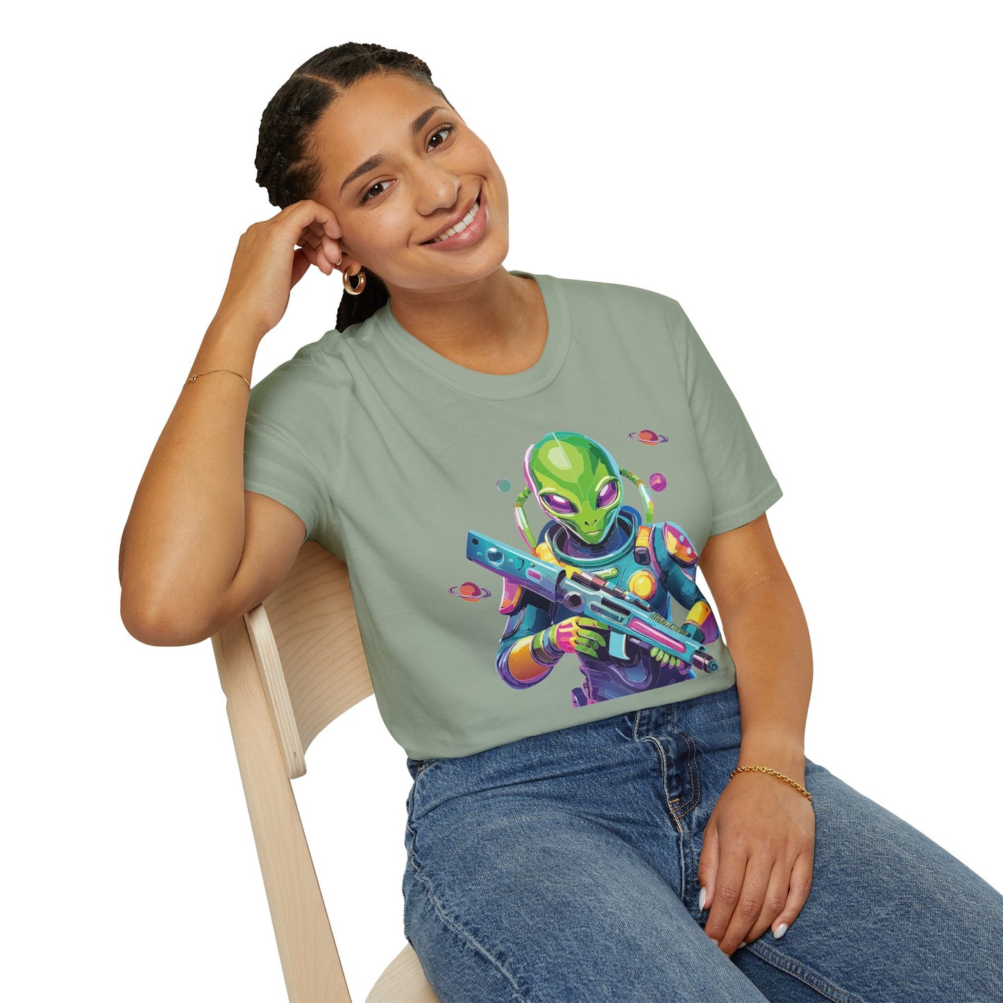 Alien Cosmos T Shirt Unisex Gildan Softstyle 64000 Art Design Tee For Everyday Comfort