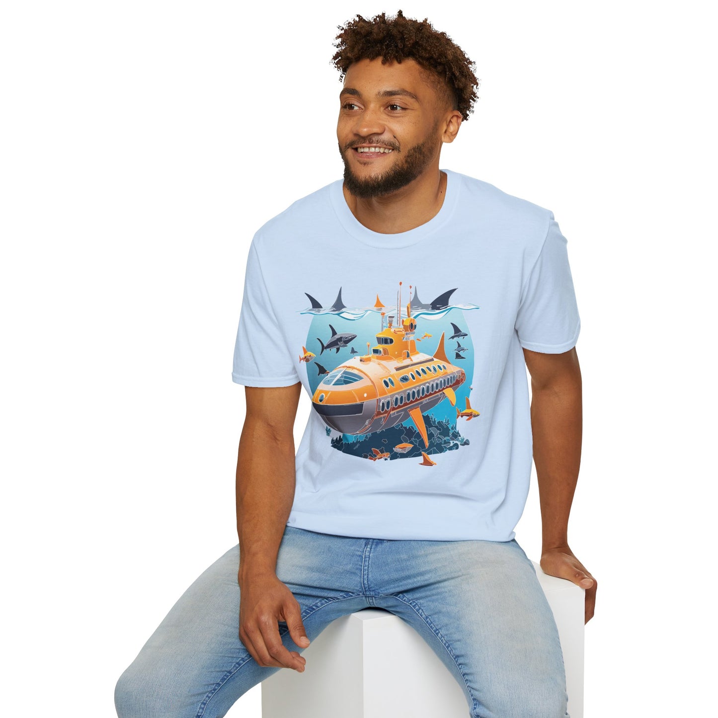 Ocean Tee Shirt, Ocean Shirt, Shirt with Ocean, U boat Tees, Shirt with U-Boat