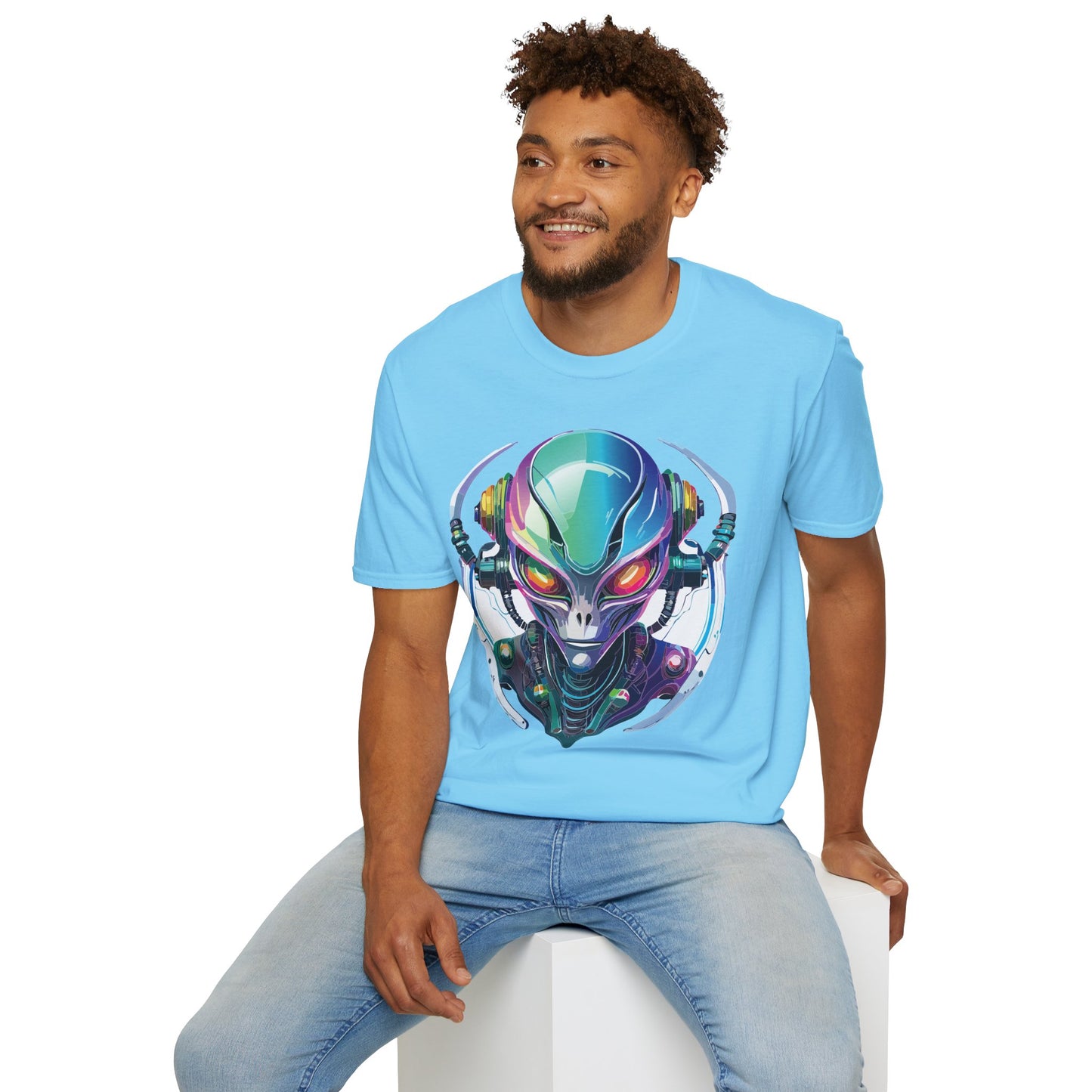 Alien Cosmos T Shirt Unisex Softstyle 64000 Tee With Alien Space Design 100 Percent Ringspun Cotton