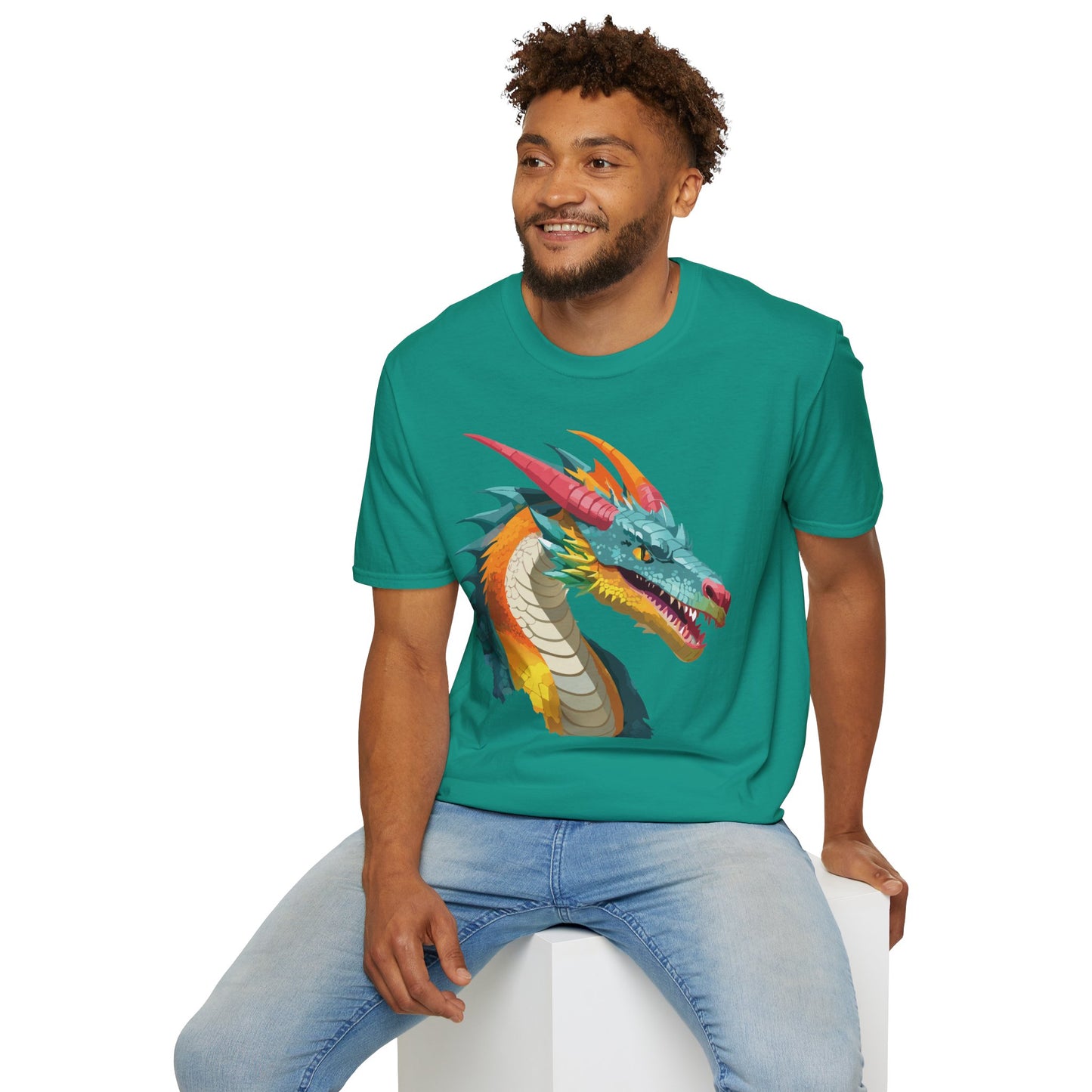 Dragon T Shirt Unisex Softstyle Art Design Tee With Animals Theme Gildan 64000 Premium Quality