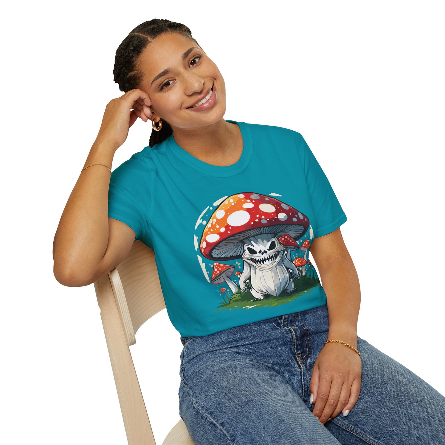 Mashroom Tee Shirt Unisex Softstyle 64000 100 Percent Ring Spun Cotton Funny Mashroom Fungus Design