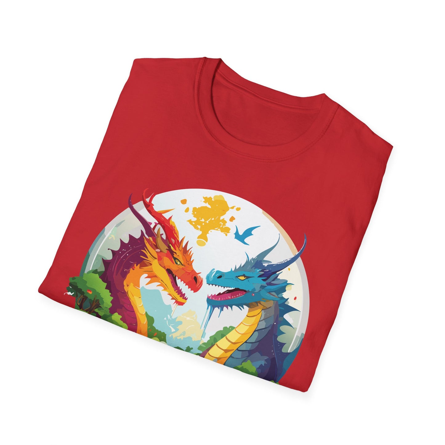 Dragon T Shirt Unisex Gildan Softstyle 64000 100 Percent Cotton Animal Print Tee Artwork