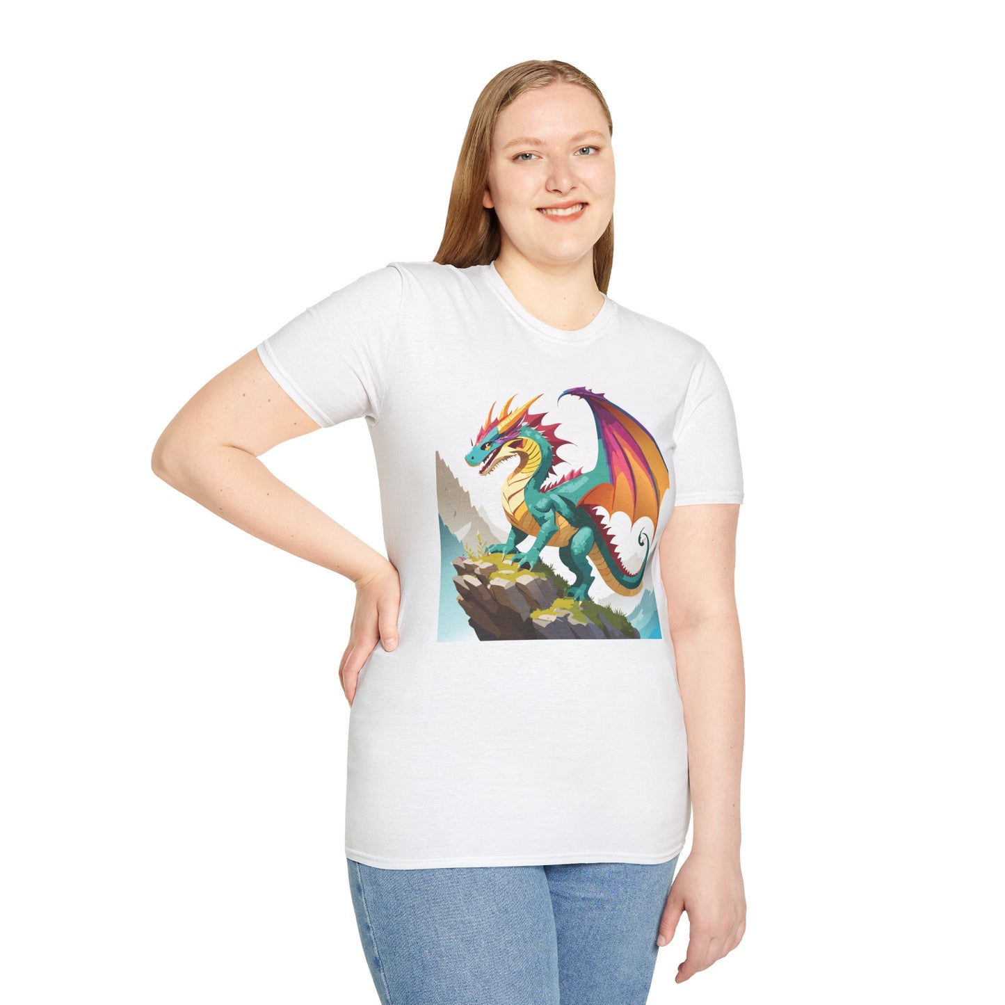 Dragon T Shirt Unisex Dragon Shirt With Animal Art Design Softstyle Cotton Tee Shirt