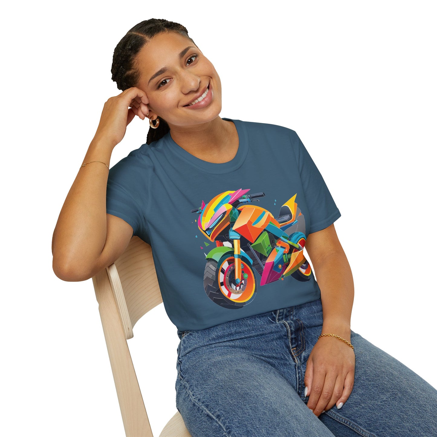 Unisex Bike T Shirt Moto Shirt MTB T Shirt With Art Design Softstyle Cotton Tee For Enthusiasts