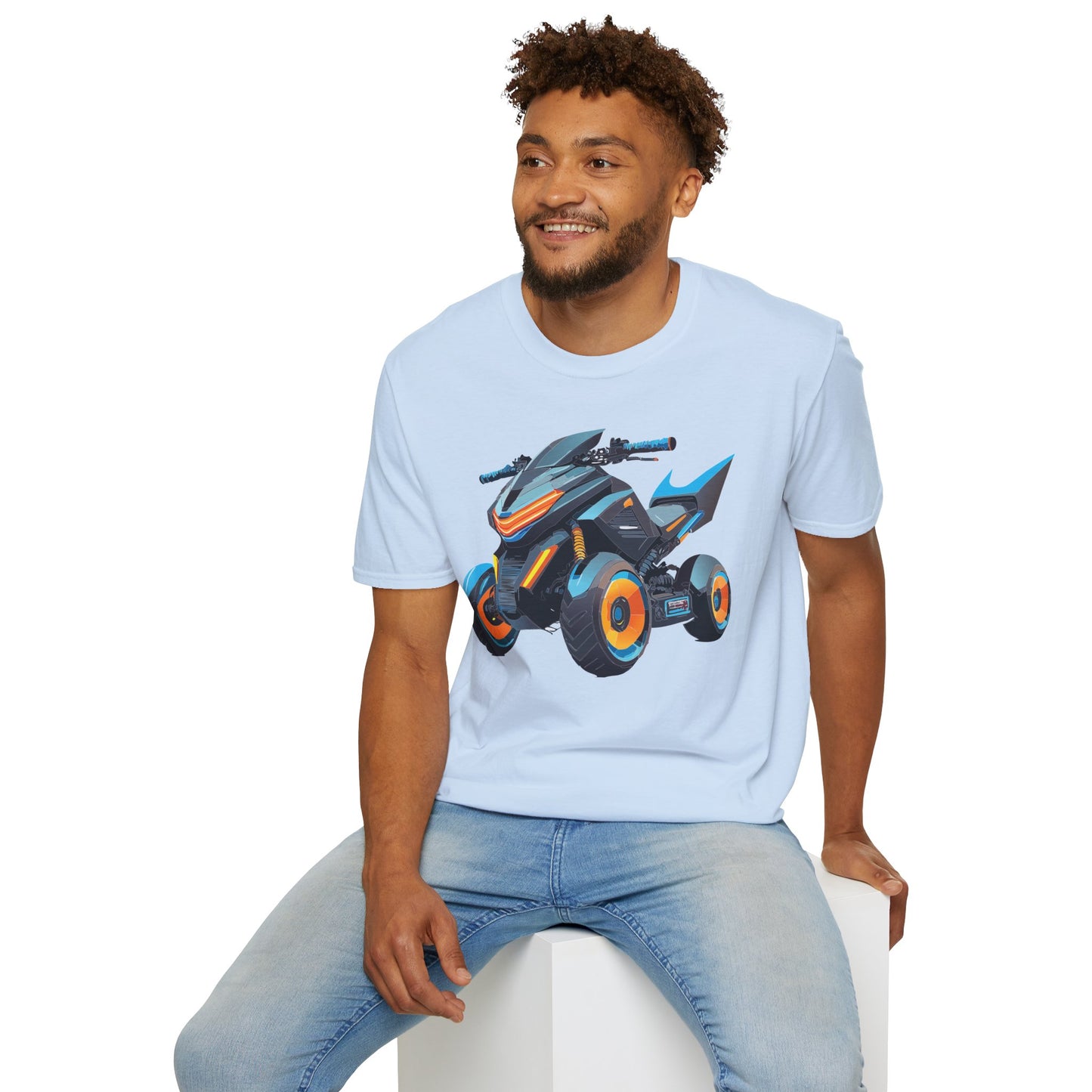 Unisex Motorcycle Art Design T Shirt Softstyle 64000 MTB Graphic Tee For Riders