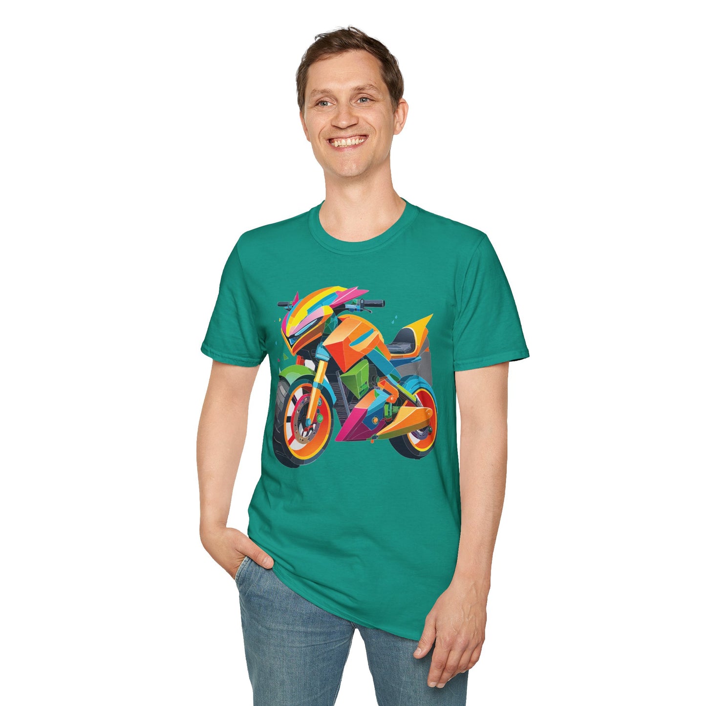 Unisex Bike T Shirt Moto Shirt MTB T Shirt With Art Design Softstyle Cotton Tee For Enthusiasts