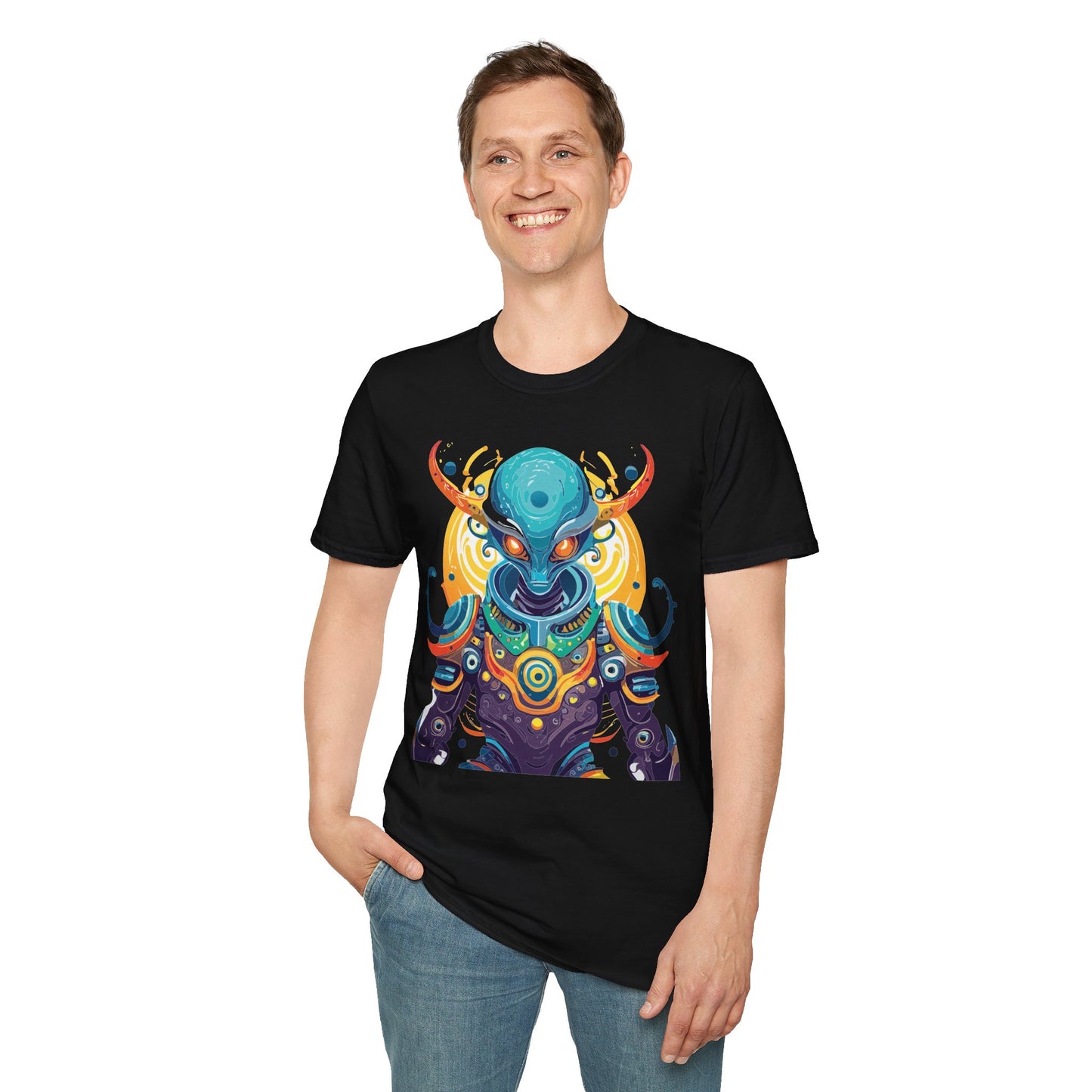 Alien T Shirt Cosmos Shirt Unisex Short Sleeve Tee With Alien Art Design Ring Spun Cotton