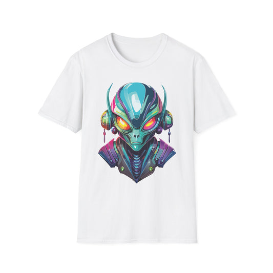 Alien Cosmos Unisex Cotton T Shirt With Alien Artwork Softstyle Ring Spun Cotton 64000