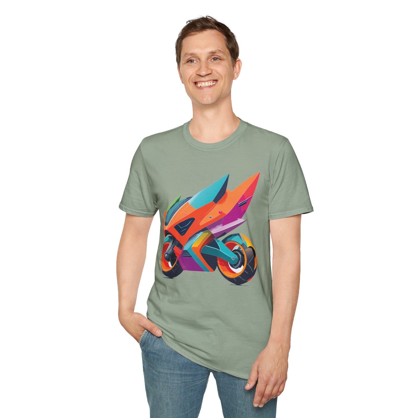 Unisex Bike T Shirt Moto Shirt Motorcycle MTB T Shirt 100 Percent Cotton Softstyle