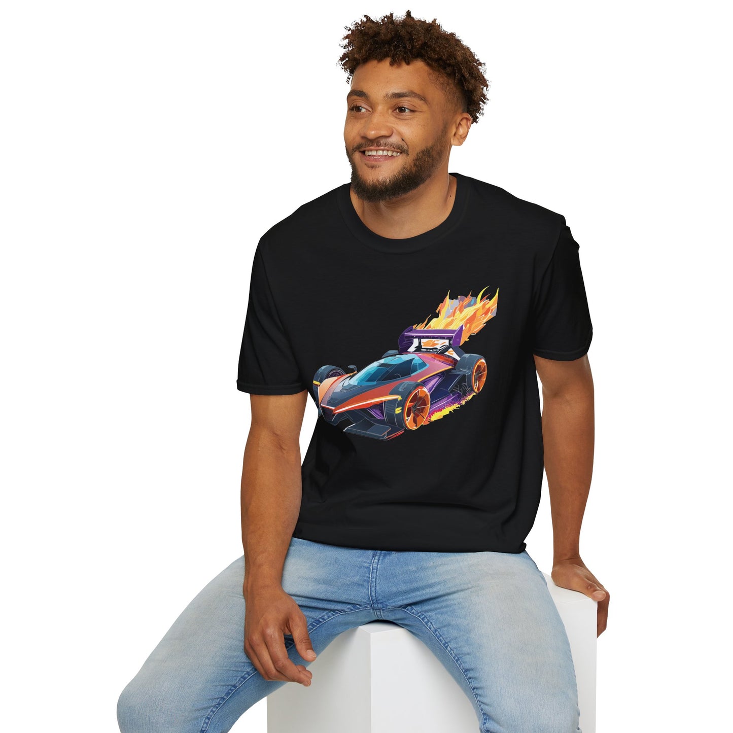Unisex Car T Shirt Hot Wheels Graphic Tee Car Shirt Gildan Softstyle 64000 Cotton Tee