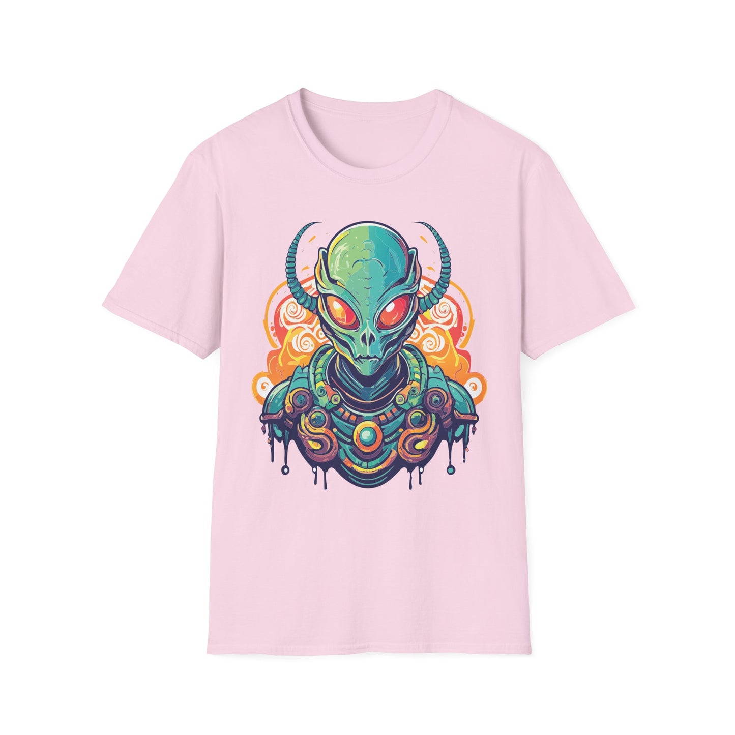 Cosmos Alien T Shirt Unisex Softstyle Cotton Tee With Space Artwork Graphic Design