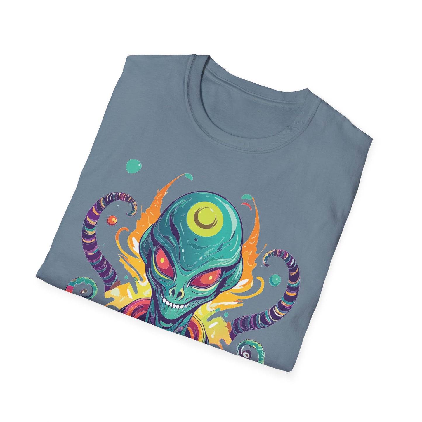Alien Cosmos Unisex T Shirt With Aliens Design Gildan Softstyle 64000 Comfortable Lightweight Tee