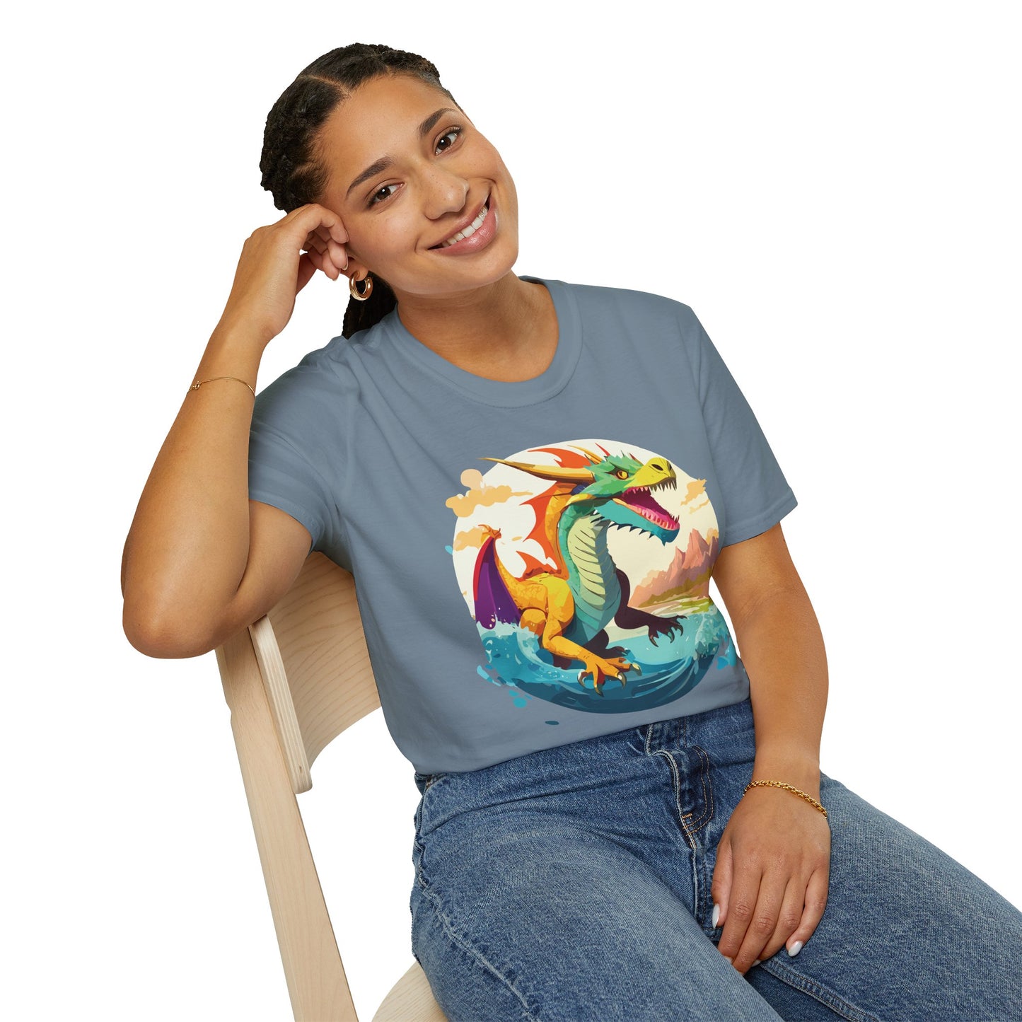 Dragon T Shirt Unisex Animal Print Dragon Shirt Gildan Softstyle Cotton Tee 64000