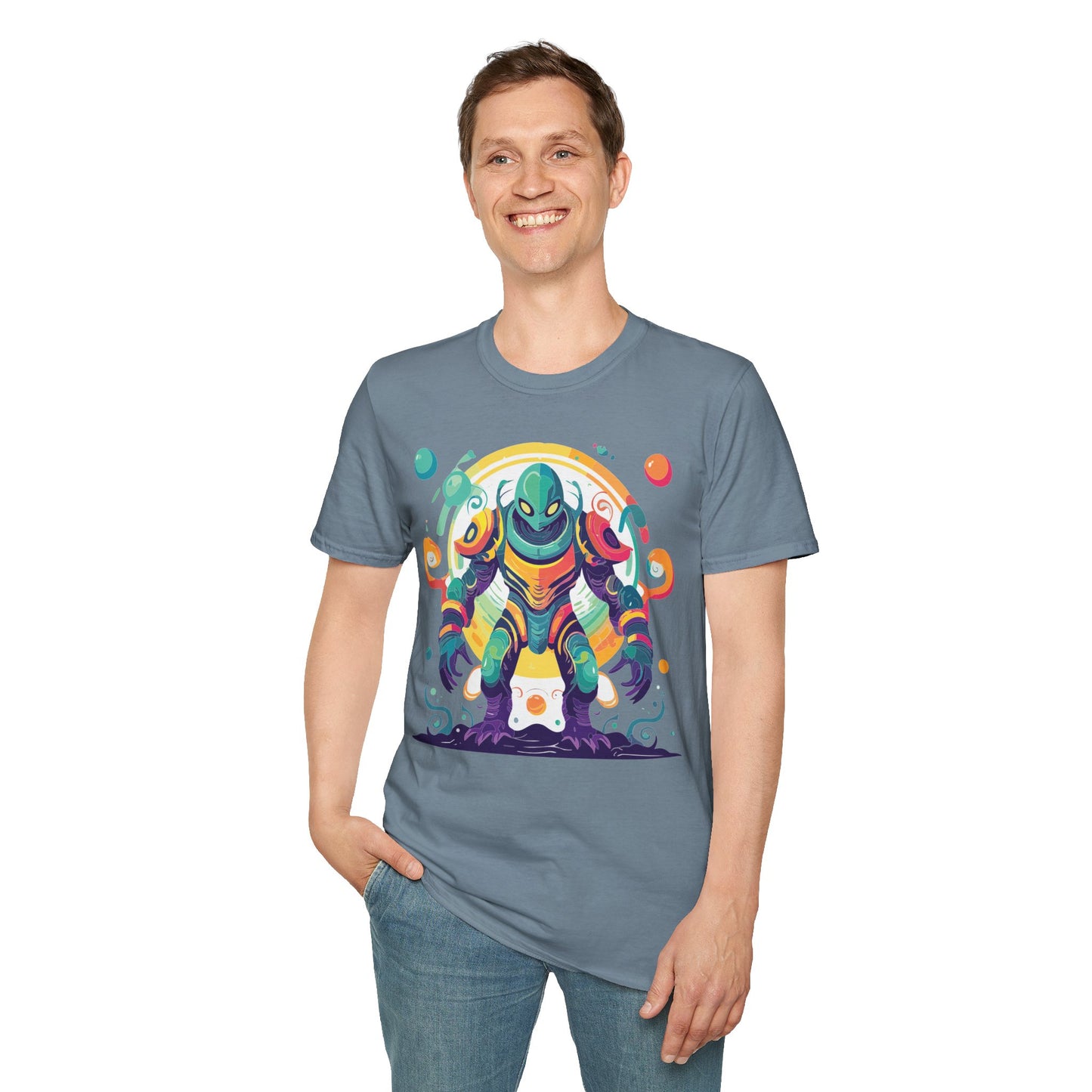 Cosmos Alien T Shirt Unisex Softstyle 64000 with Art Design Durable Comfort Artwork Tee