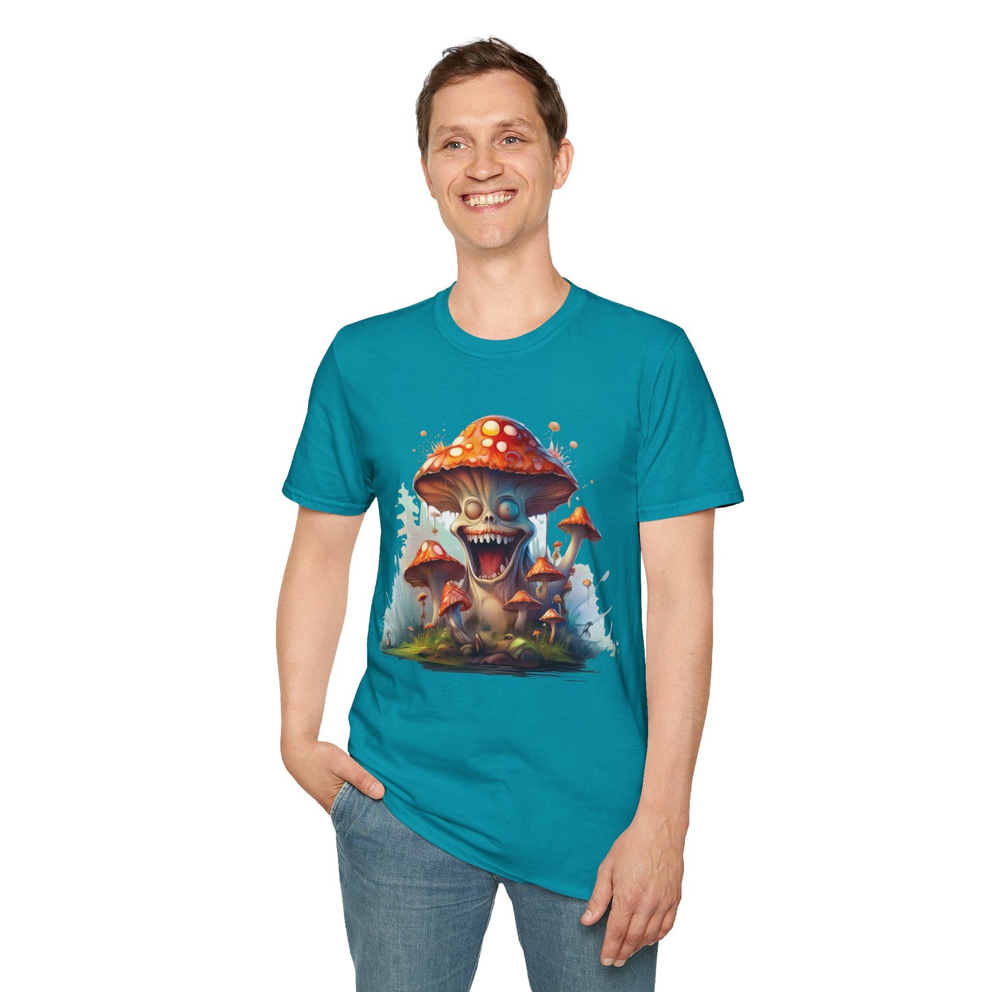 Mashroom Short Sleeve Tee Unisex Funny Mashroom Shirt With Fungus Graphic Gildan Softstyle 64000