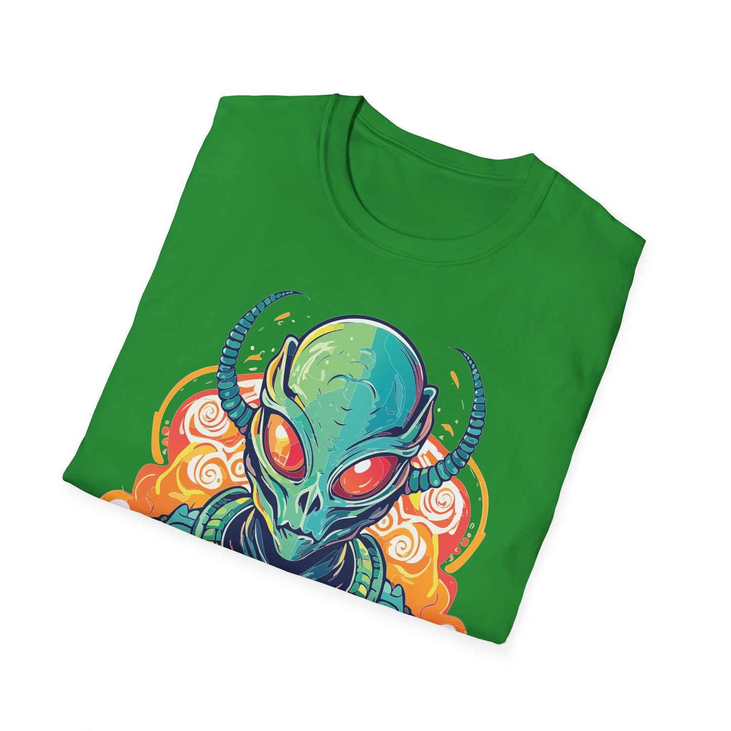 Cosmos Alien T Shirt Unisex Softstyle Cotton Tee With Space Artwork Graphic Design