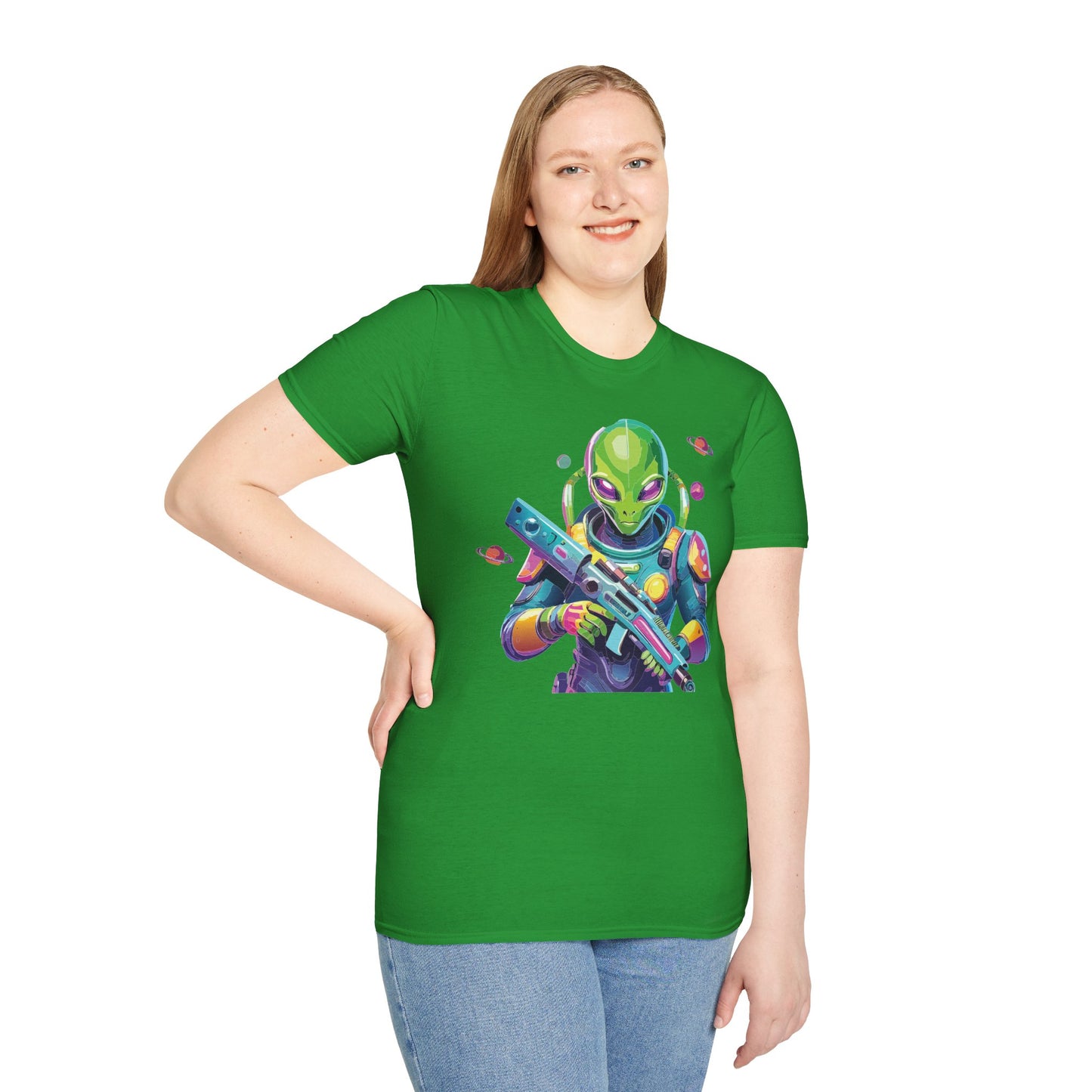 Alien Cosmos T Shirt Unisex Gildan Softstyle 64000 Art Design Tee For Everyday Comfort