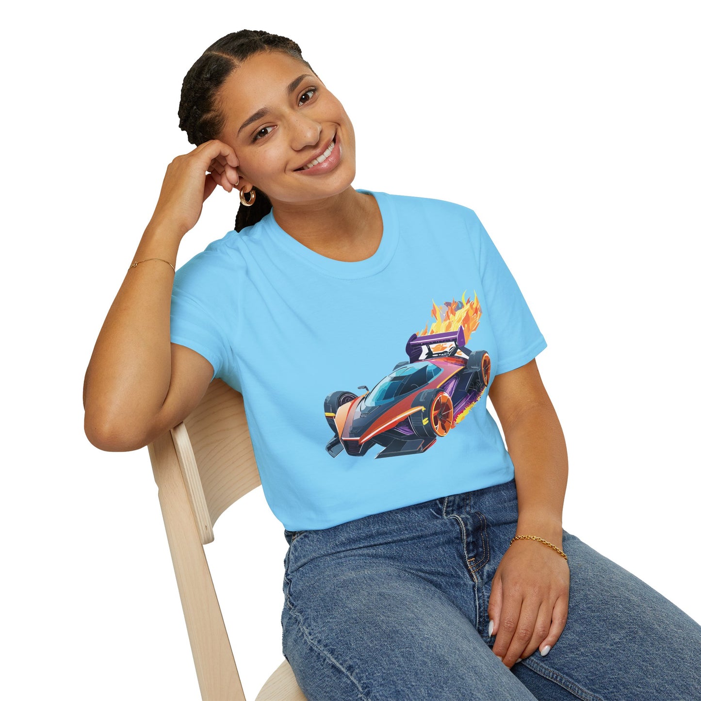 Unisex Car T Shirt Hot Wheels Graphic Tee Car Shirt Gildan Softstyle 64000 Cotton Tee