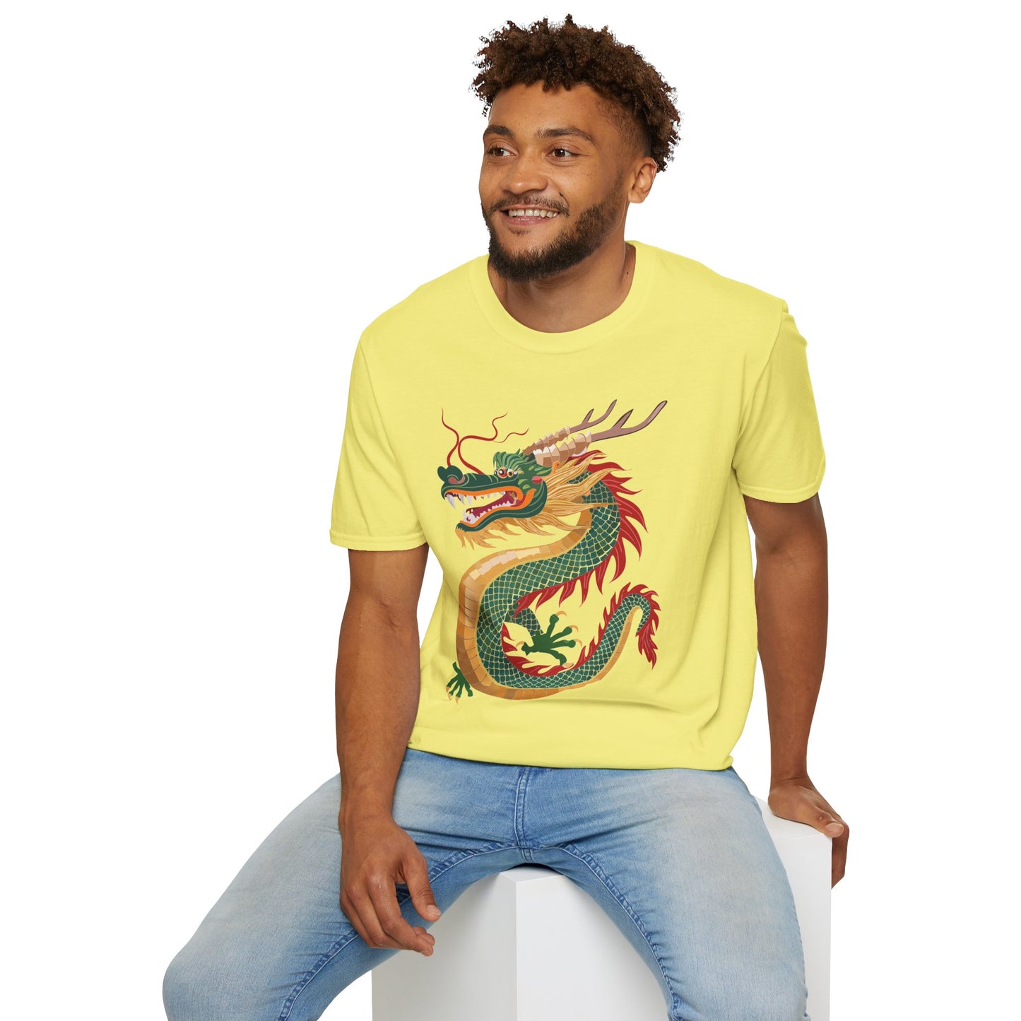 Dragon T Shirt Unisex Dragon Shirt With Animal Art Design Gildan Softstyle 64000 Tee