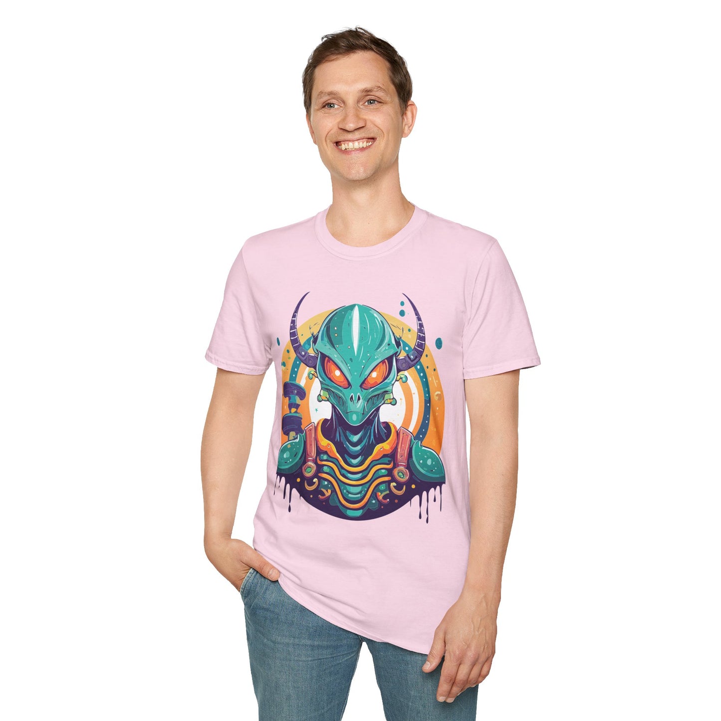 Alien T Shirt Cosmos Shirt Unisex Softstyle Tee 100 Percent Ring Spun Cotton Short Sleeve