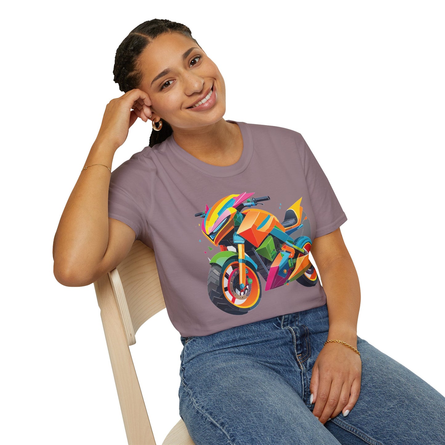Unisex Bike T Shirt Moto Shirt MTB T Shirt With Art Design Softstyle Cotton Tee For Enthusiasts