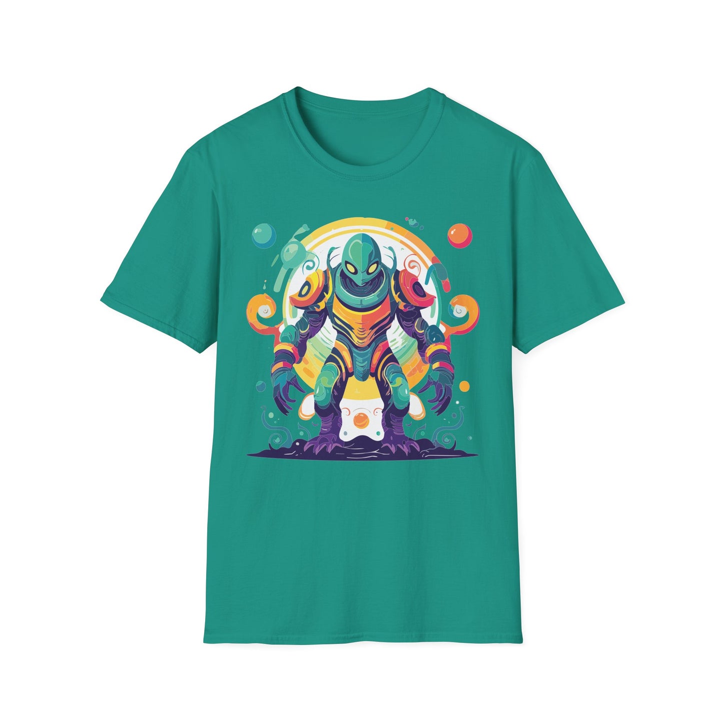 Cosmos Alien T Shirt Unisex Softstyle 64000 with Art Design Durable Comfort Artwork Tee