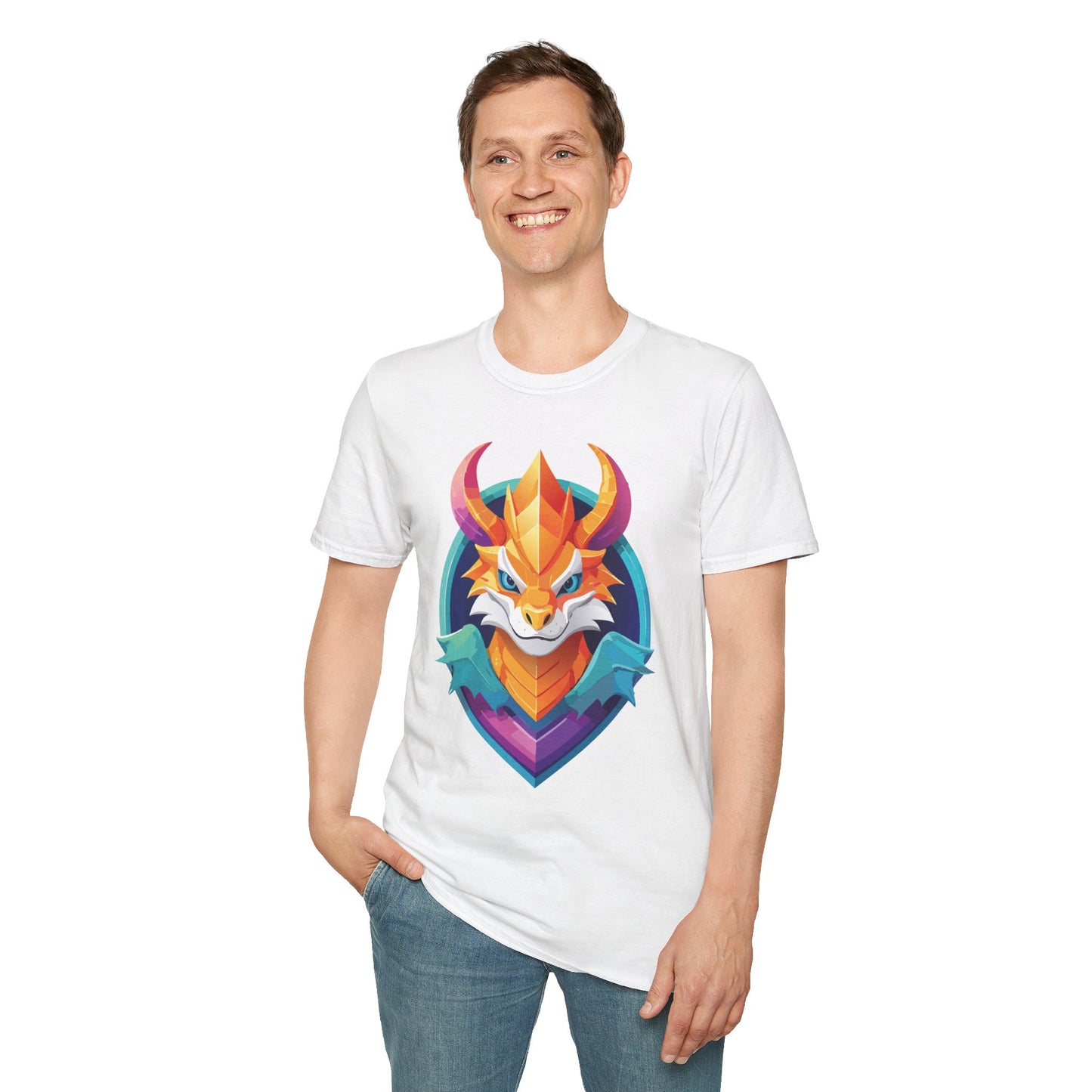 Dragon T Shirt Unisex Gildan Softstyle 64000 Comfortable Cotton Tee With Animal Design