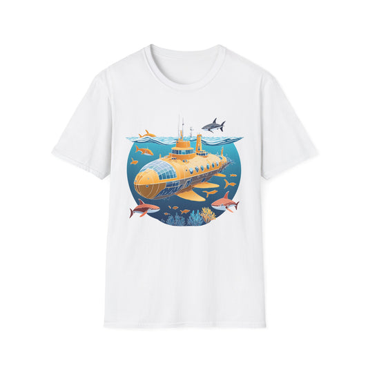 Ocean Tee Shirt, Ocean Shirt, Shirt with Ocean, U boat Tees, Shirt with U-Boat