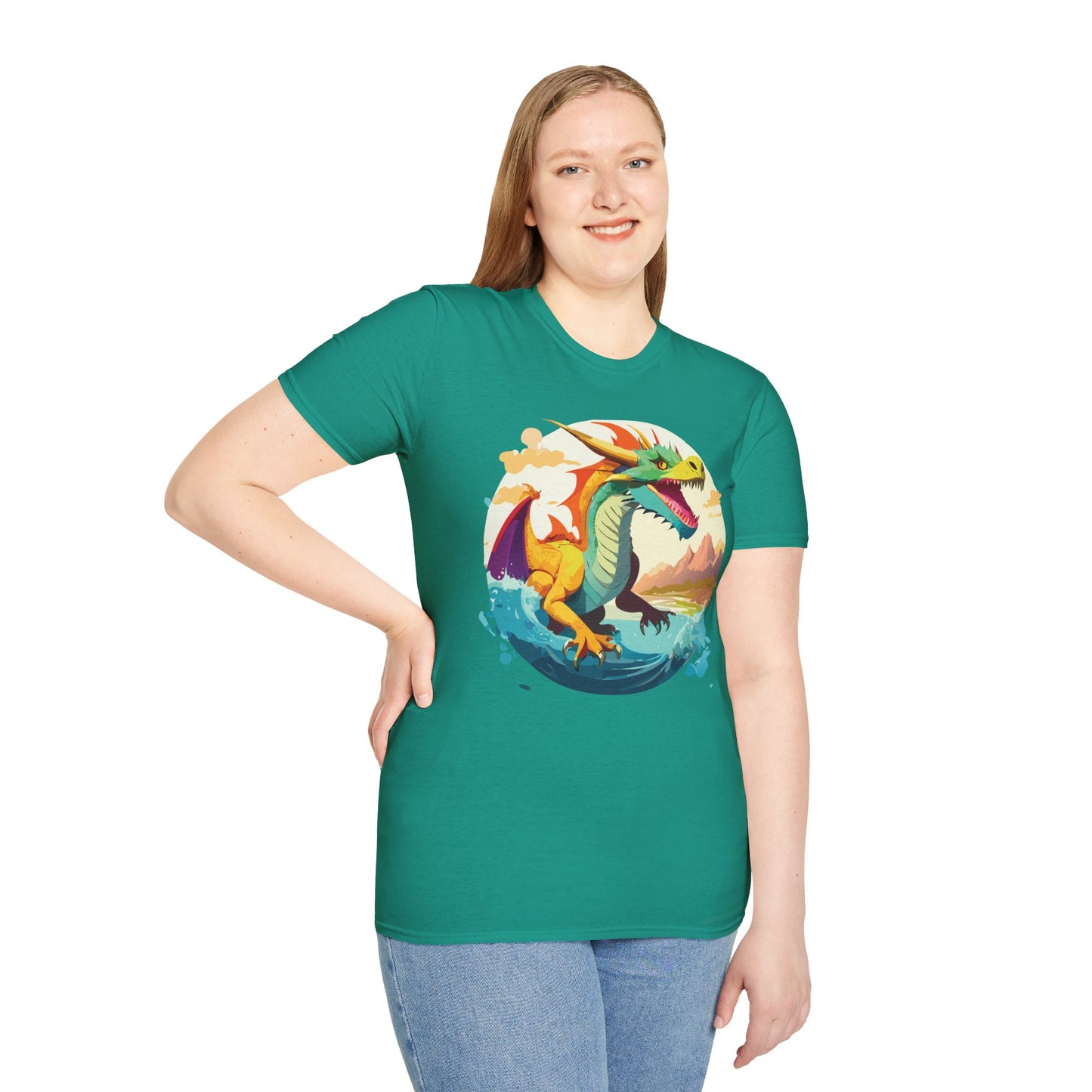 Dragon T Shirt Unisex Animal Print Dragon Shirt Gildan Softstyle Cotton Tee 64000
