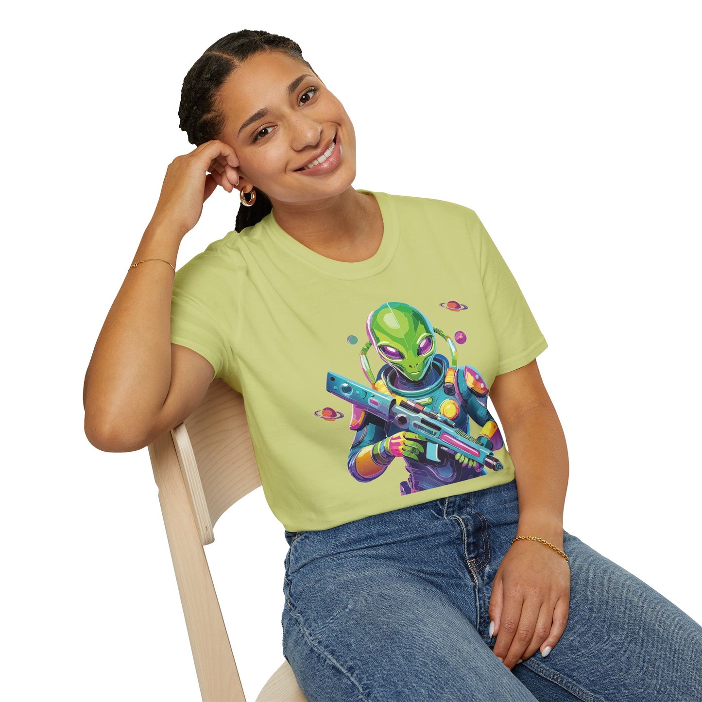 Alien Cosmos T Shirt Unisex Gildan Softstyle 64000 Art Design Tee For Everyday Comfort