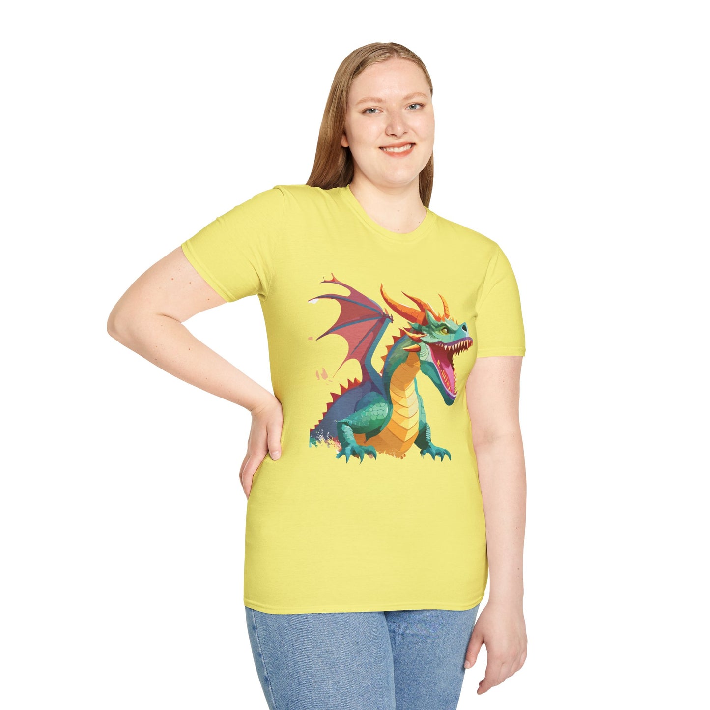 Dragon Graphic T Shirt Unisex Softstyle Cotton Tee Dragon Art Shirt For Men Women