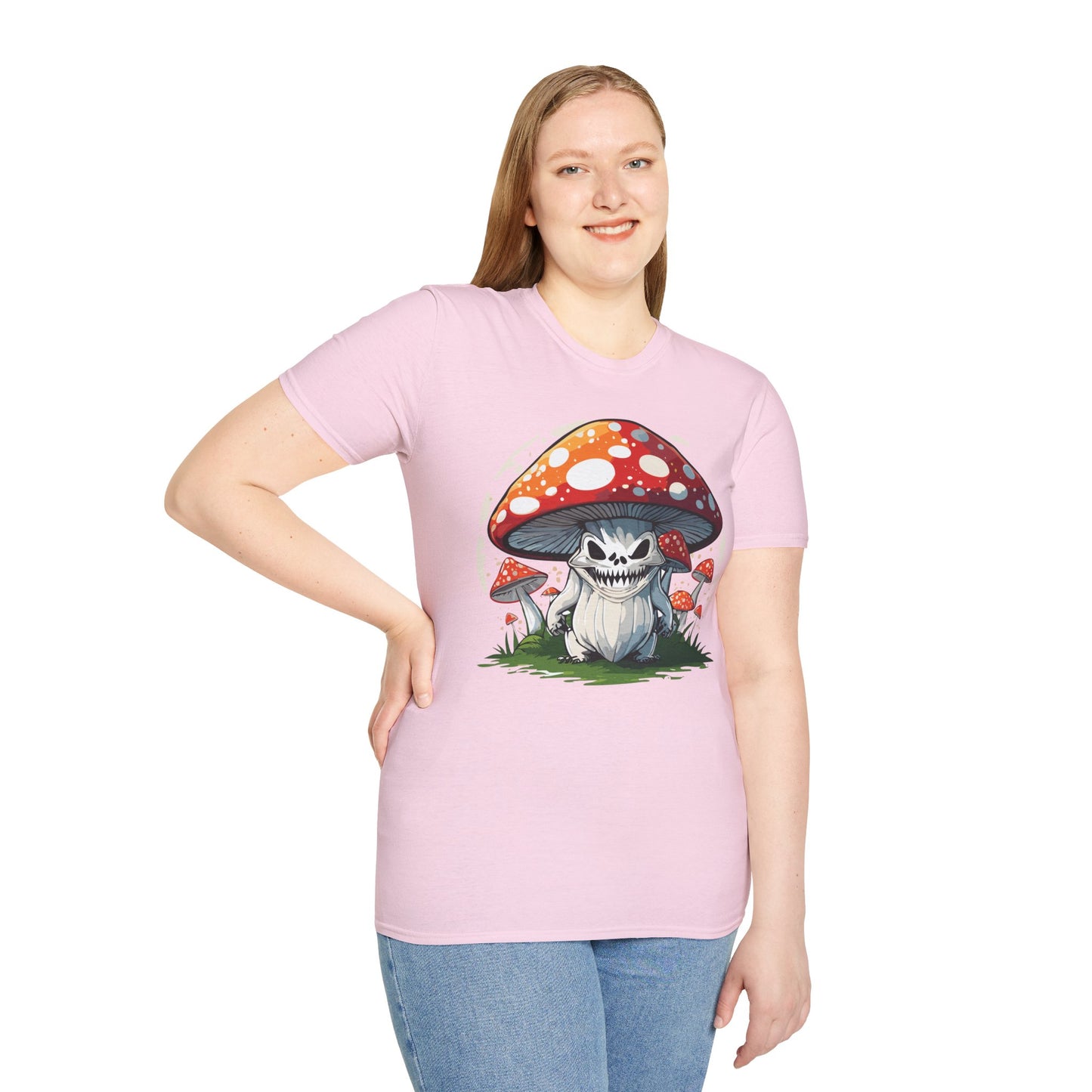 Mashroom Tee Shirt Unisex Softstyle 64000 100 Percent Ring Spun Cotton Funny Mashroom Fungus Design