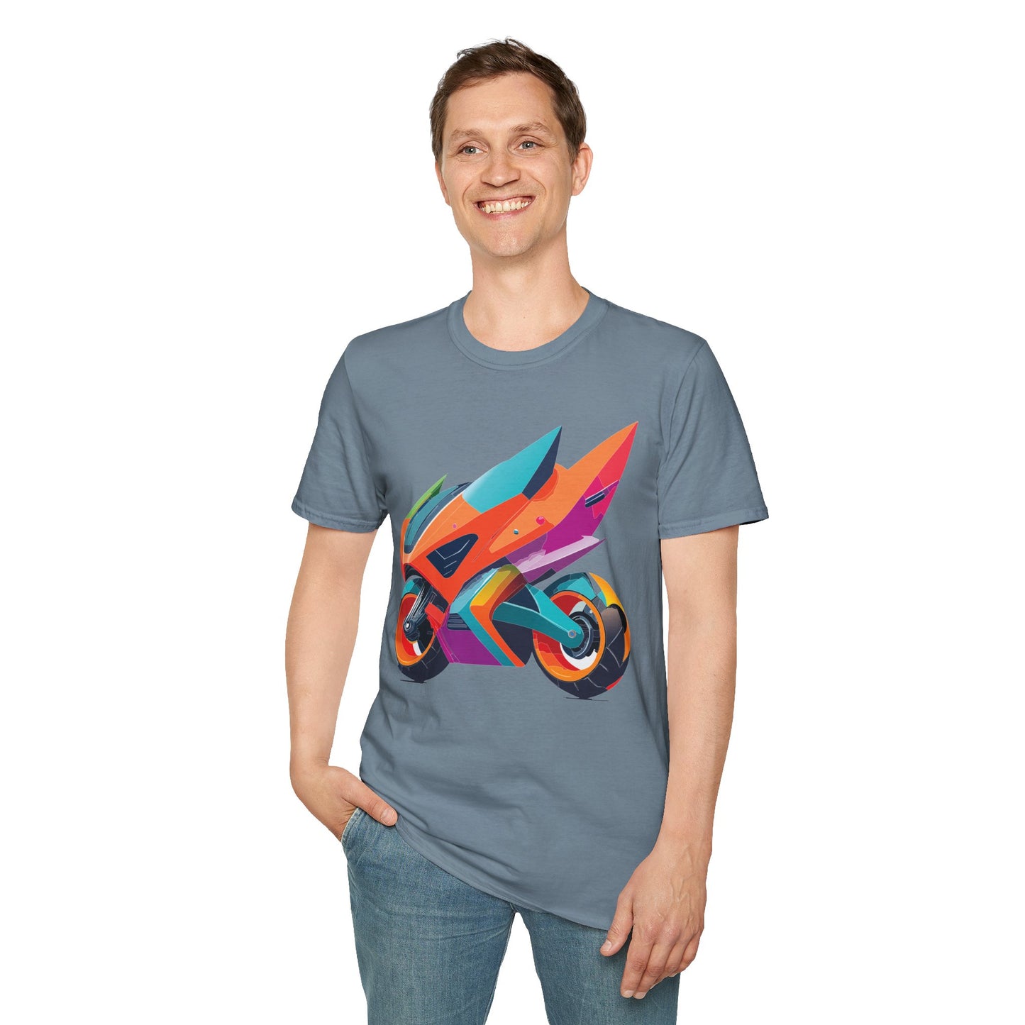 Unisex Bike T Shirt Moto Shirt Motorcycle MTB T Shirt 100 Percent Cotton Softstyle