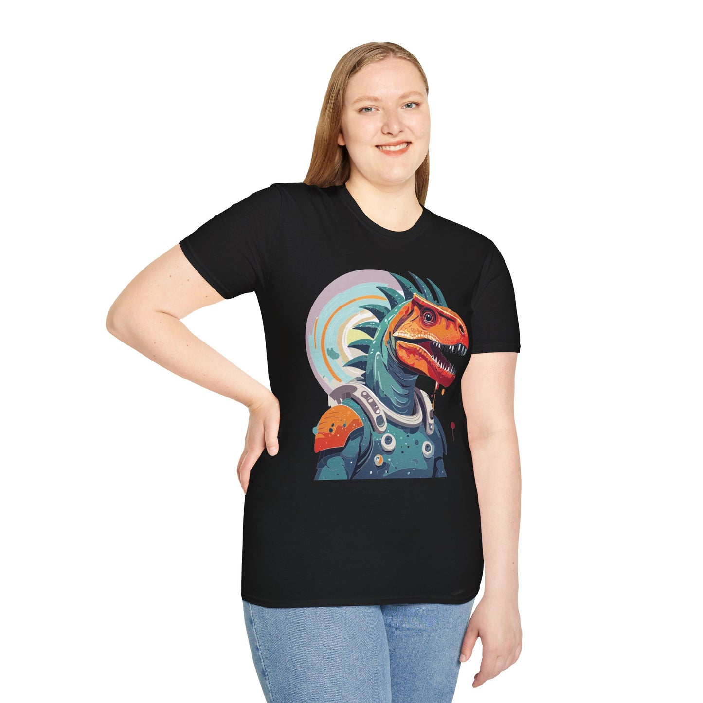 Unisex Gildan Softstyle 64000 Alien T Shirt With Cosmos Space Alien Art Graphic Tee