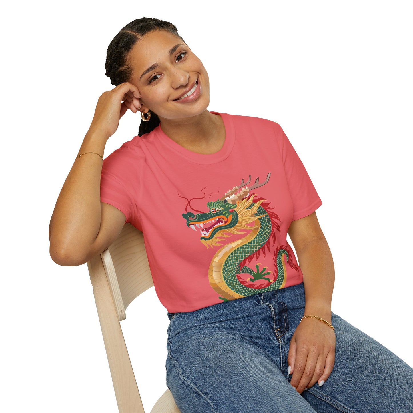 Dragon T Shirt Unisex Dragon Shirt With Animal Art Design Gildan Softstyle 64000 Tee