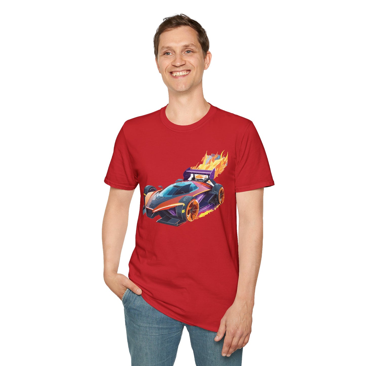 Unisex Car T Shirt Hot Wheels Graphic Tee Car Shirt Gildan Softstyle 64000 Cotton Tee