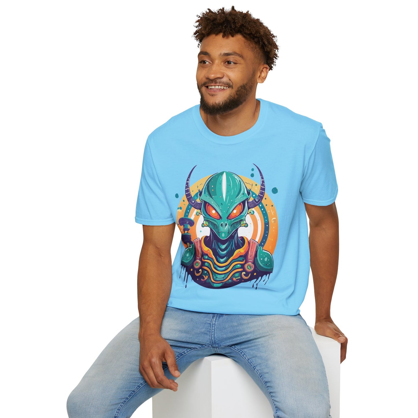Alien T Shirt Cosmos Shirt Unisex Softstyle Tee 100 Percent Ring Spun Cotton Short Sleeve