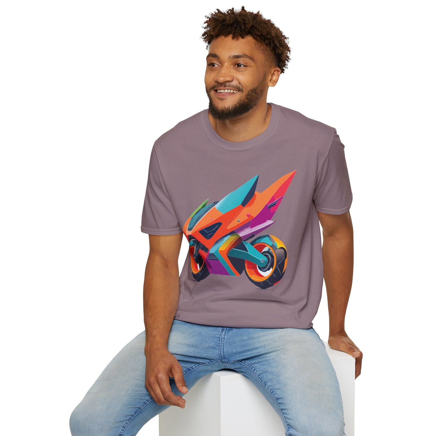 Unisex Bike T Shirt Moto Shirt Motorcycle MTB T Shirt 100 Percent Cotton Softstyle