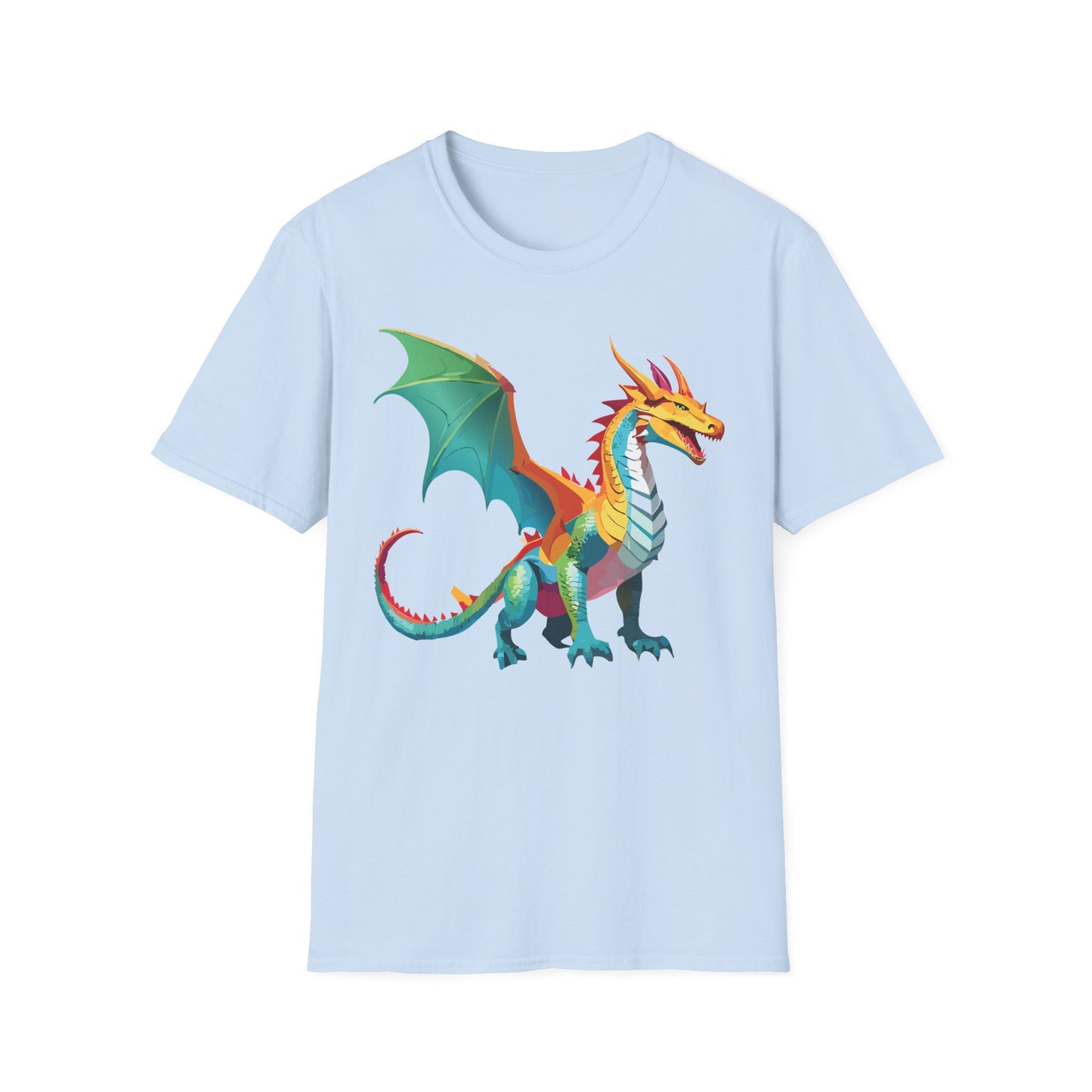 Dragon T Shirt Unisex Animal Design Tee Softstyle Gildan 64000 100 Percent Ring Spun Cotton