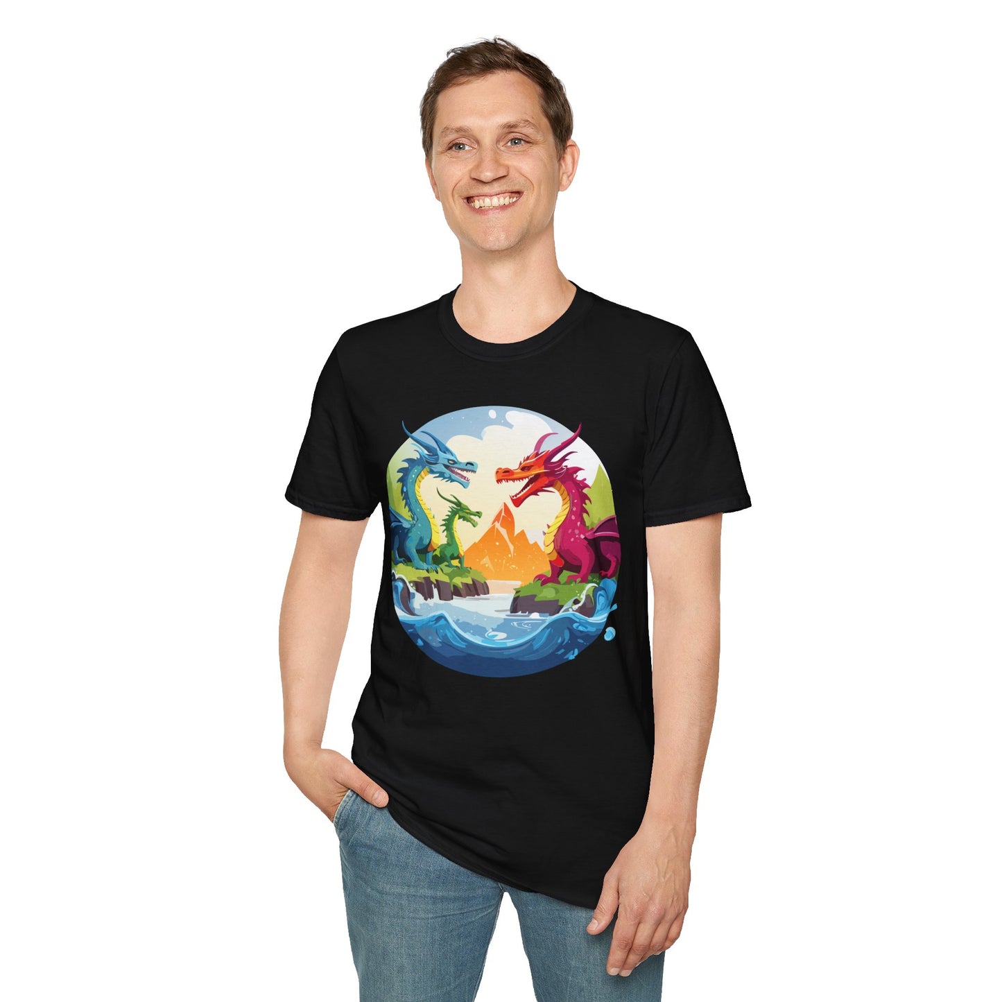 Dragon T Shirt Unisex Dragon Tee 100 Percent Ring Spun Cotton Softstyle Comfort Fit