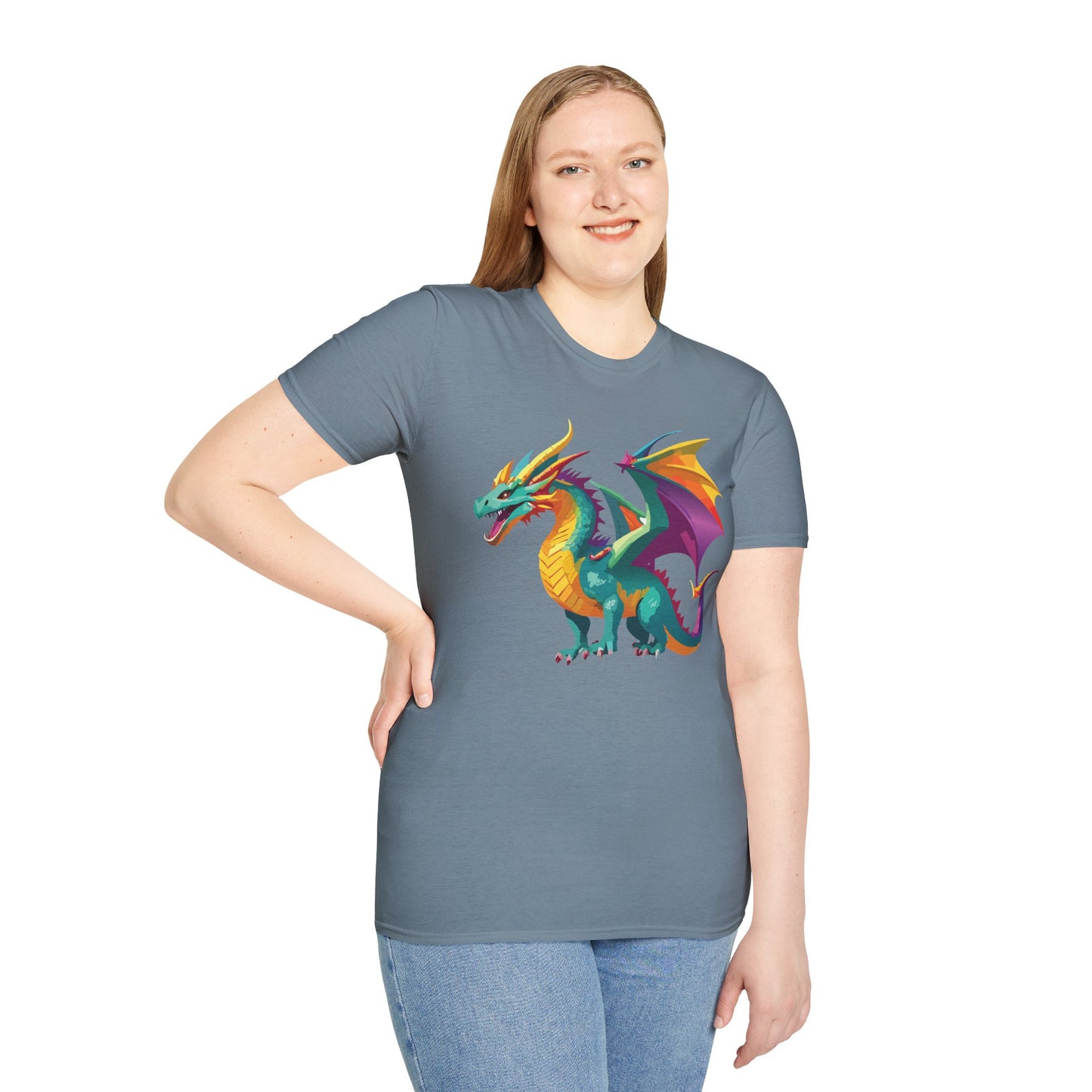 Dragon T Shirt Unisex Short Sleeve Art Design Gildan Softstyle Cotton Tee For Animal Lovers