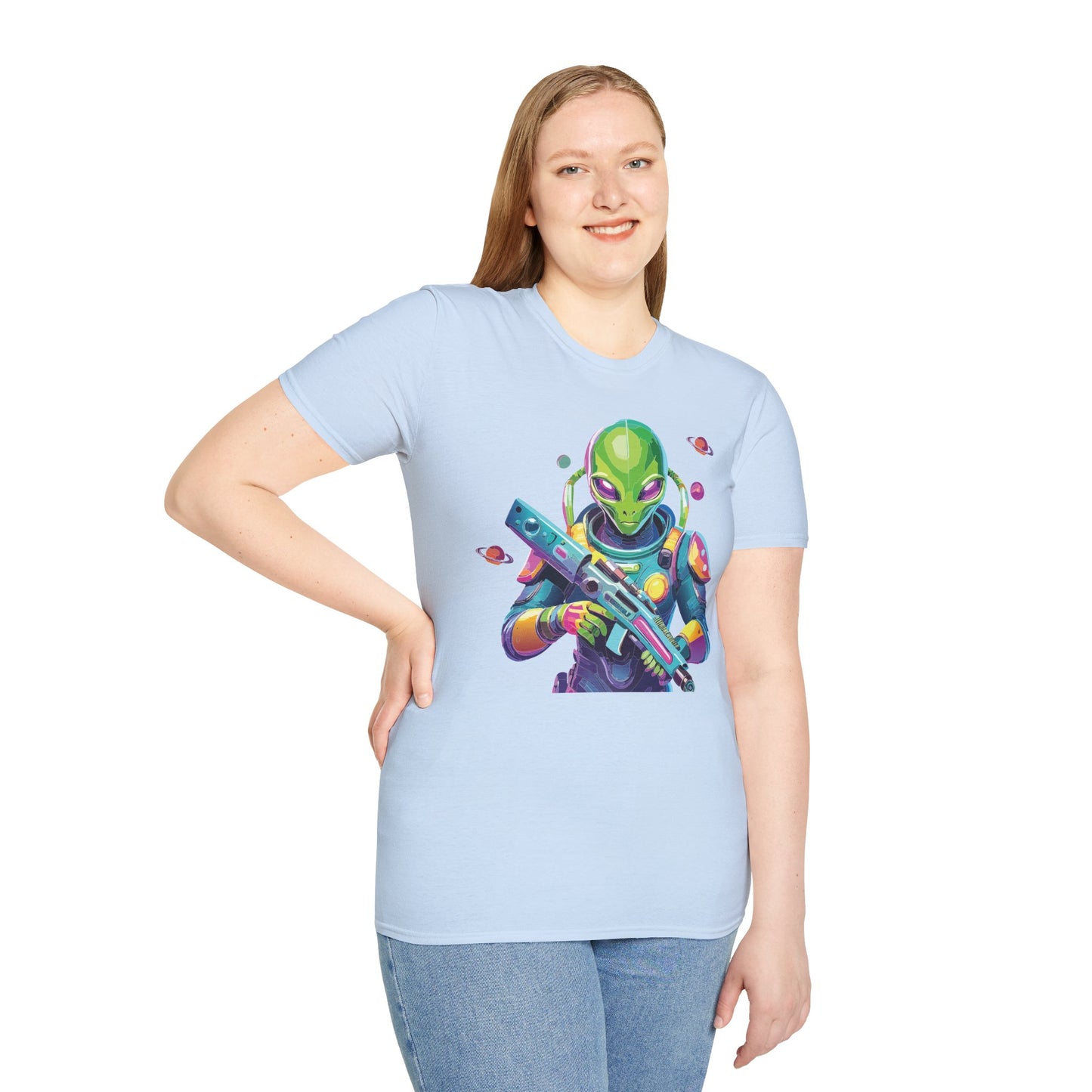 Alien Cosmos T Shirt Unisex Gildan Softstyle 64000 Art Design Tee For Everyday Comfort
