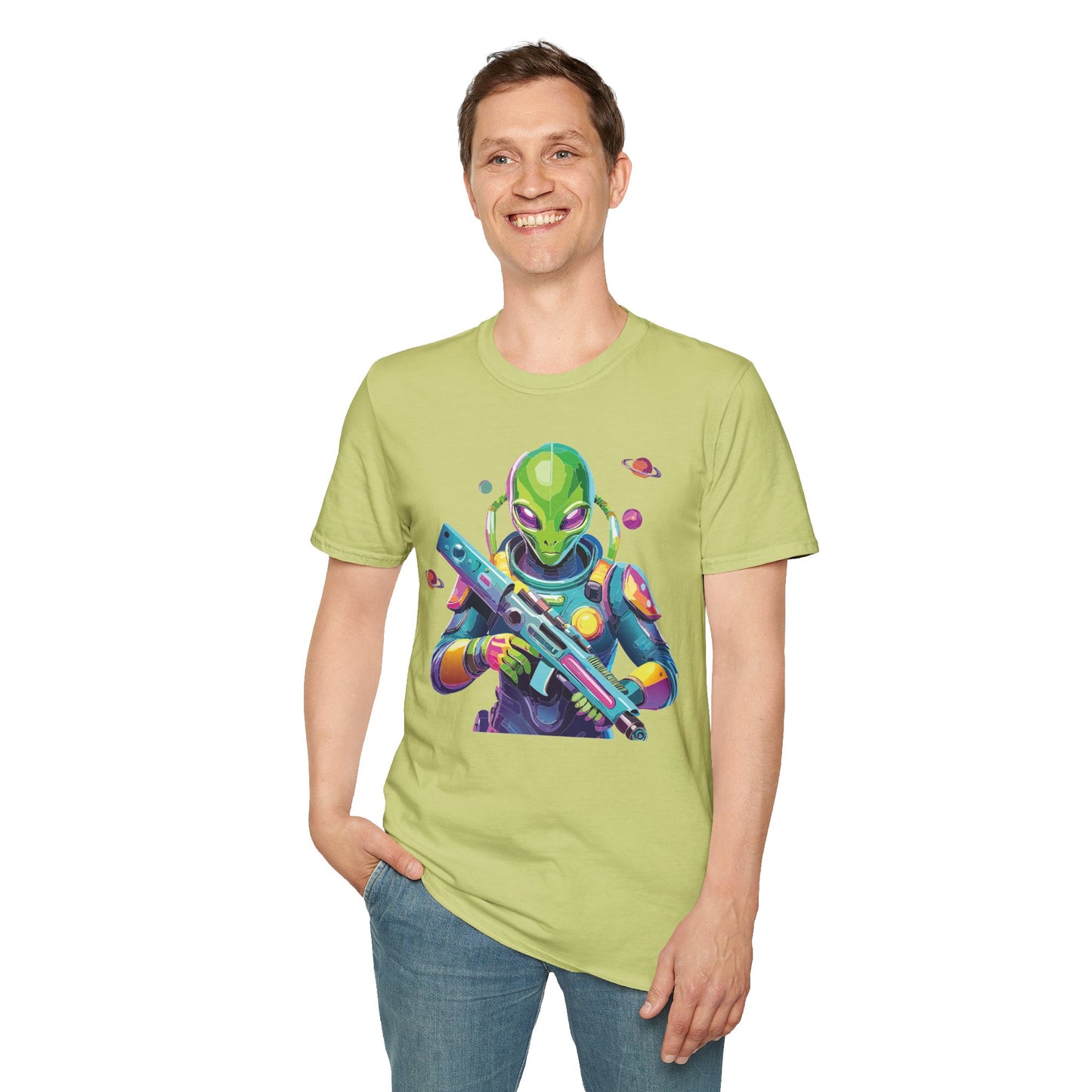 Alien Cosmos T Shirt Unisex Gildan Softstyle 64000 Art Design Tee For Everyday Comfort